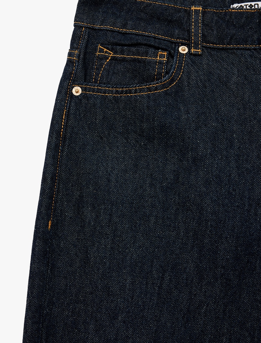   Normal Bel Düz Paça Jean Pantolon - Longer Straight Fit Jeans
