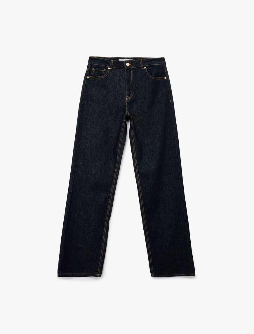   Normal Bel Düz Paça Jean Pantolon - Longer Straight Fit Jeans