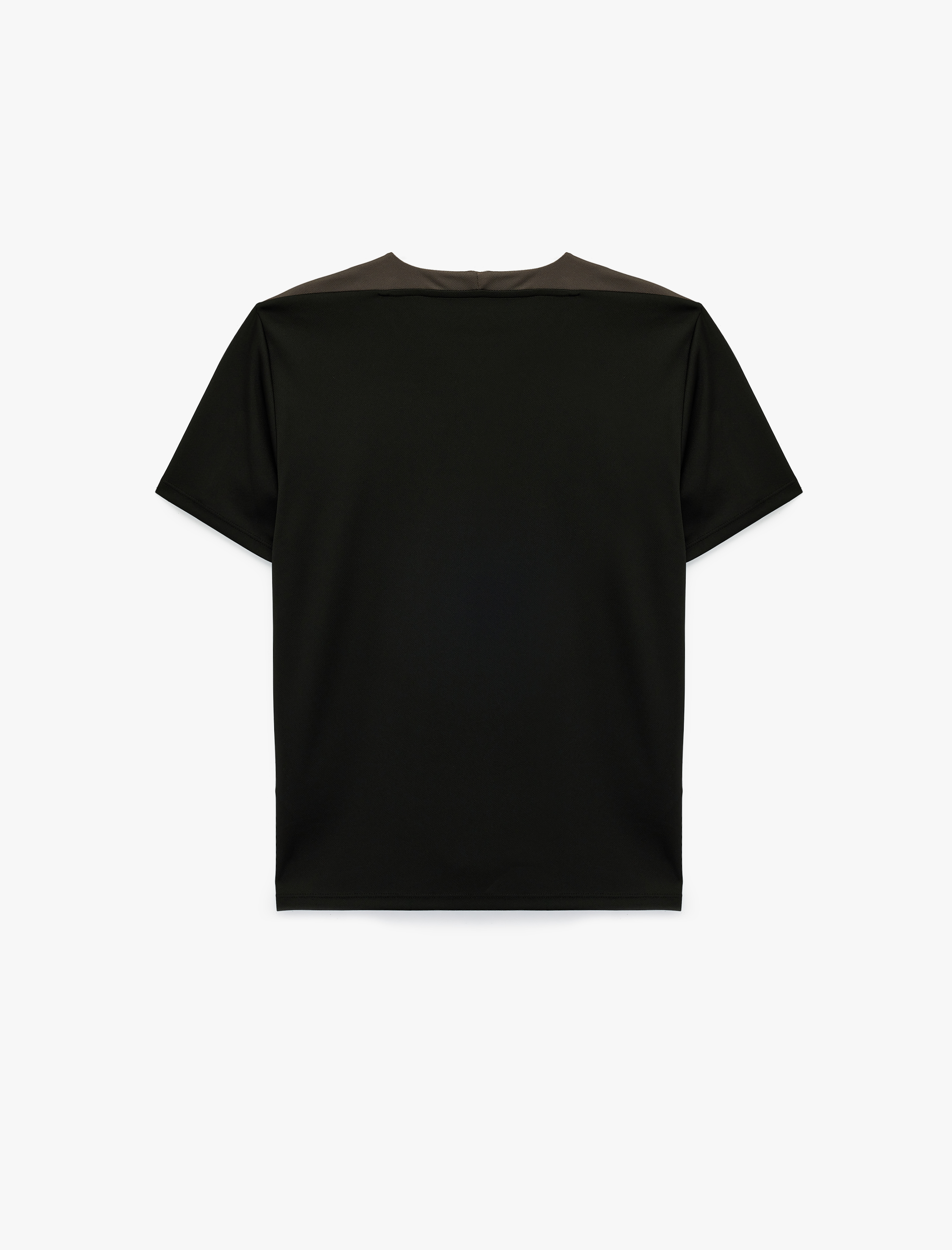   Kısa Kollu Renk Kontrastlı Bisiklet Yaka Spor Tişört