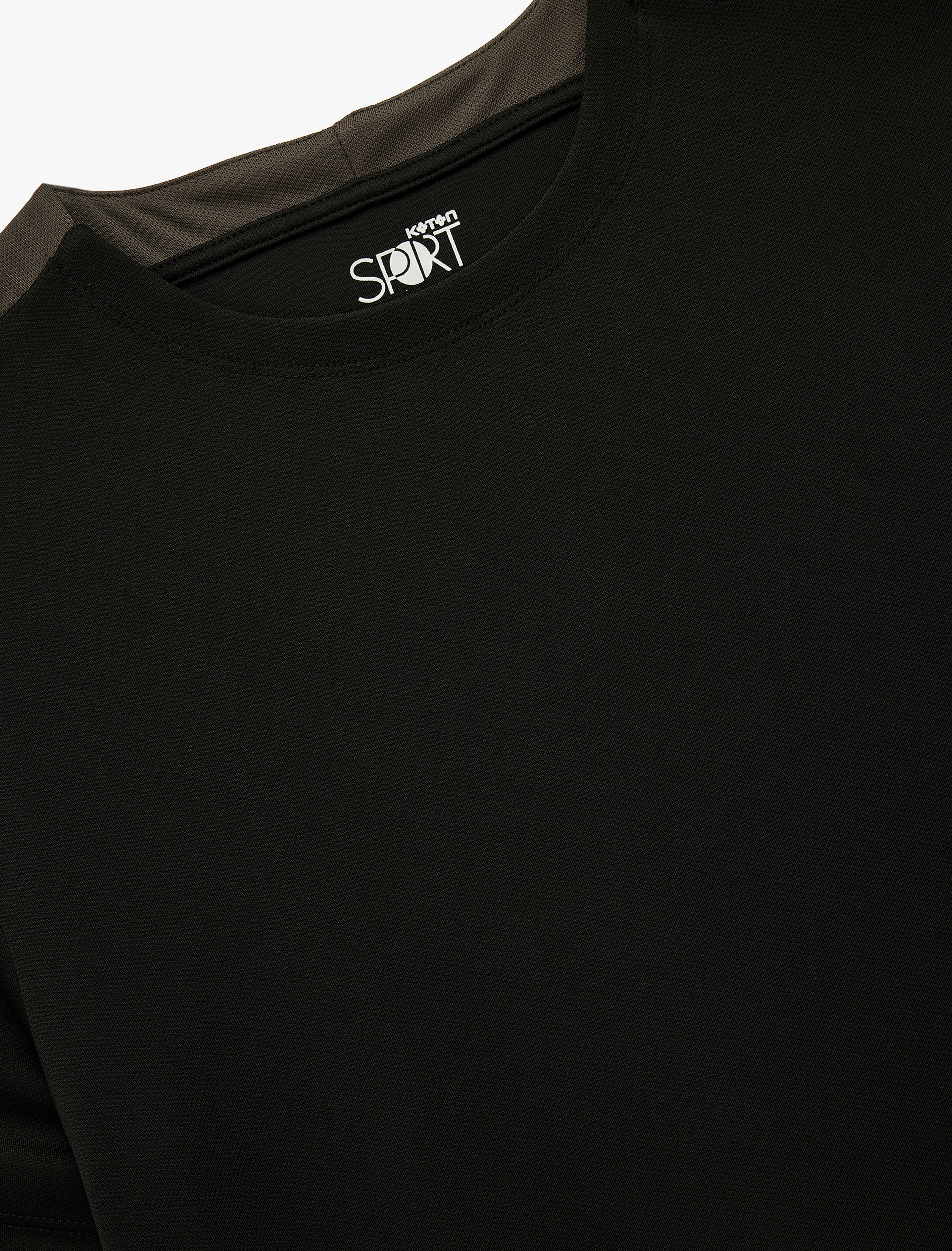   Kısa Kollu Renk Kontrastlı Bisiklet Yaka Spor Tişört