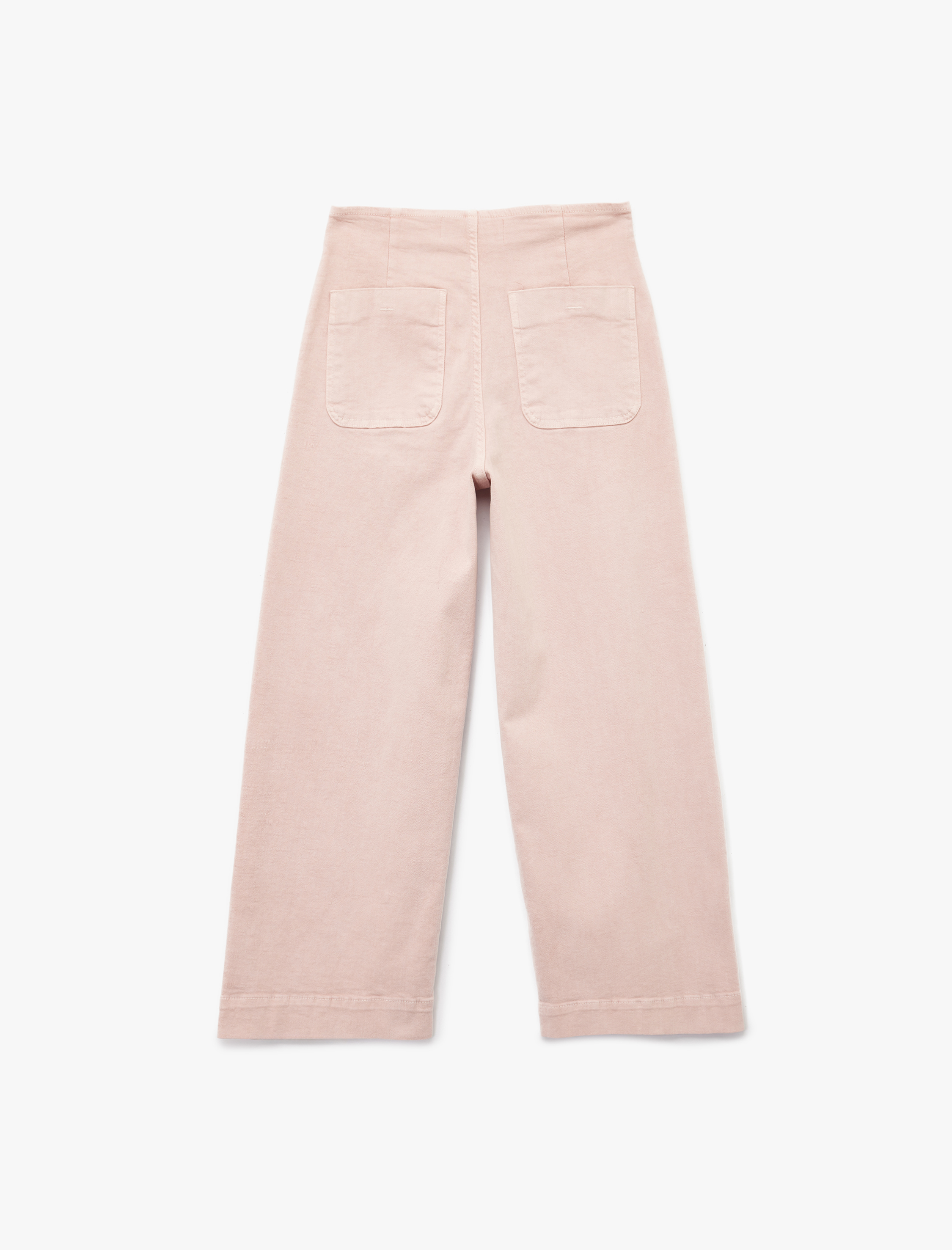   Yüksek Bel Cep Detaylı Düğmeli Kısa Geniş Paça Pantolon - Culotte Jeans