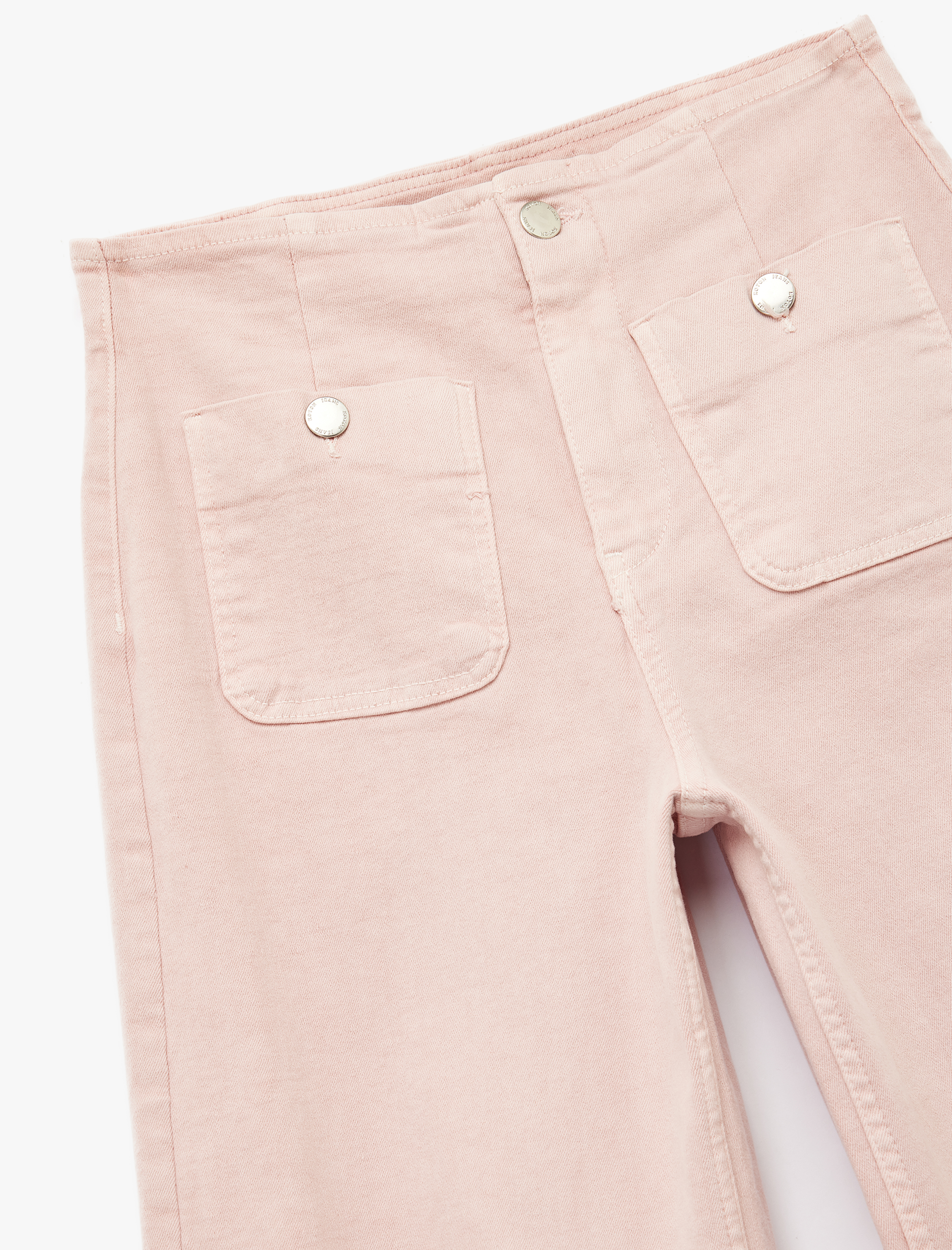   Yüksek Bel Cep Detaylı Düğmeli Kısa Geniş Paça Pantolon - Culotte Jeans