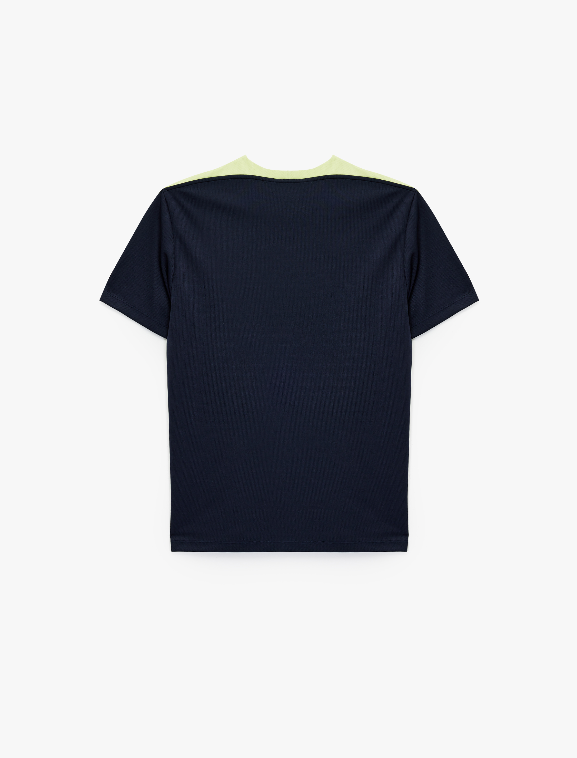   Rahat Kesim Renk Kontrastlı Kısa Kollu Bisiklet Yaka Spor Tişört