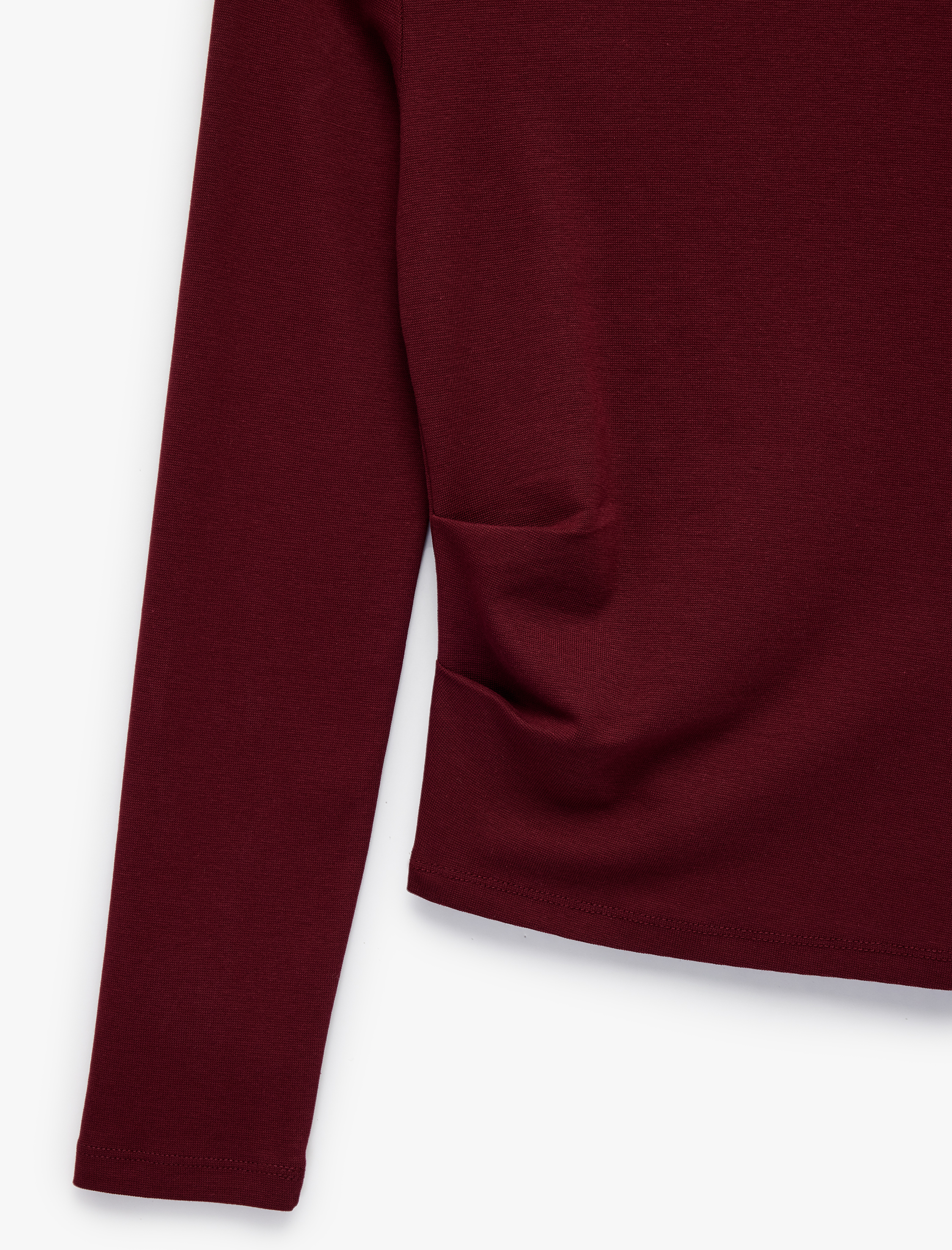   Asimetrik Kayık Yaka Kolsuz Slim Fit Uzun Kollu Tişört