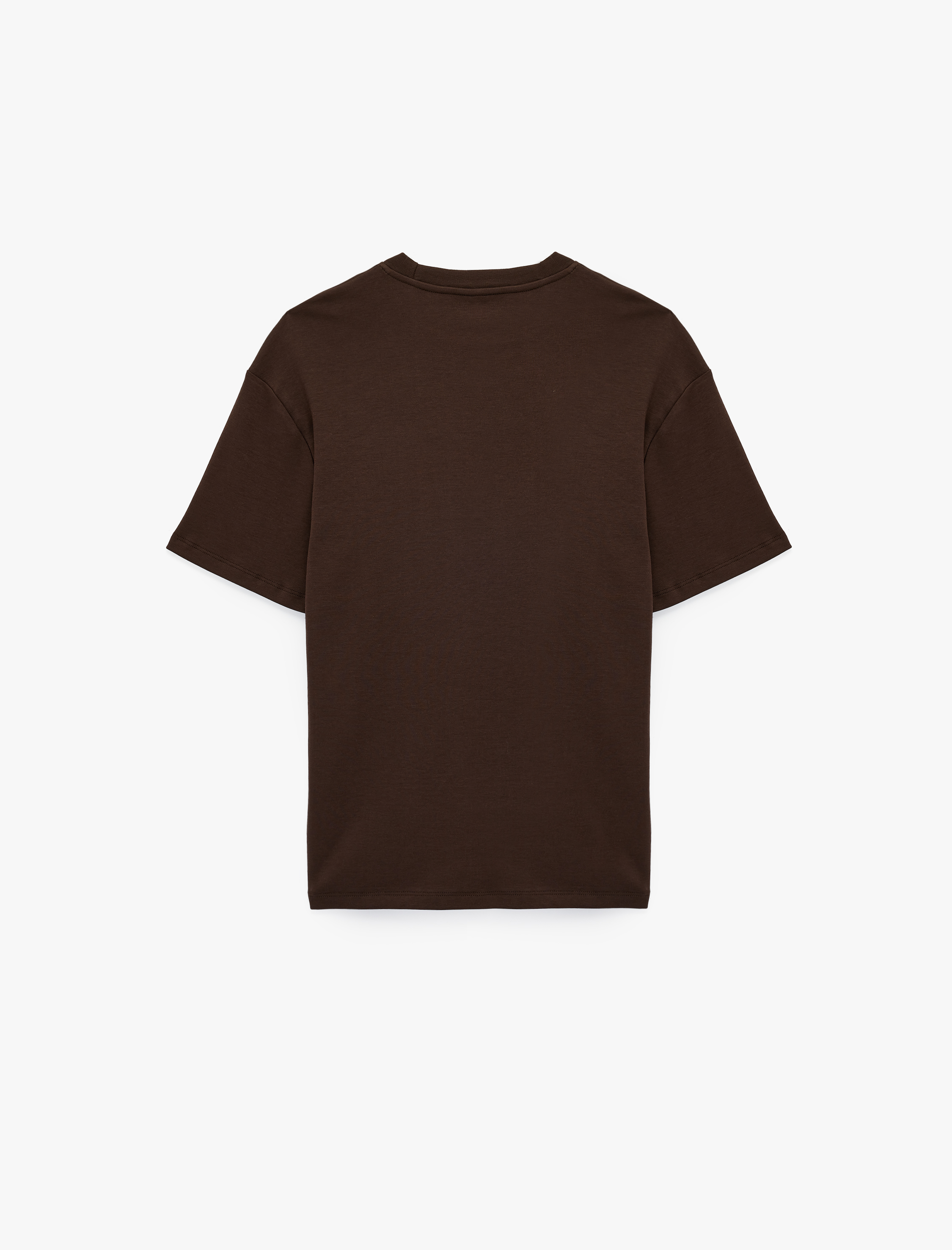   Kısa Kollu Bisiklet Yaka Pamuklu Basic Oversize Spor Tişört