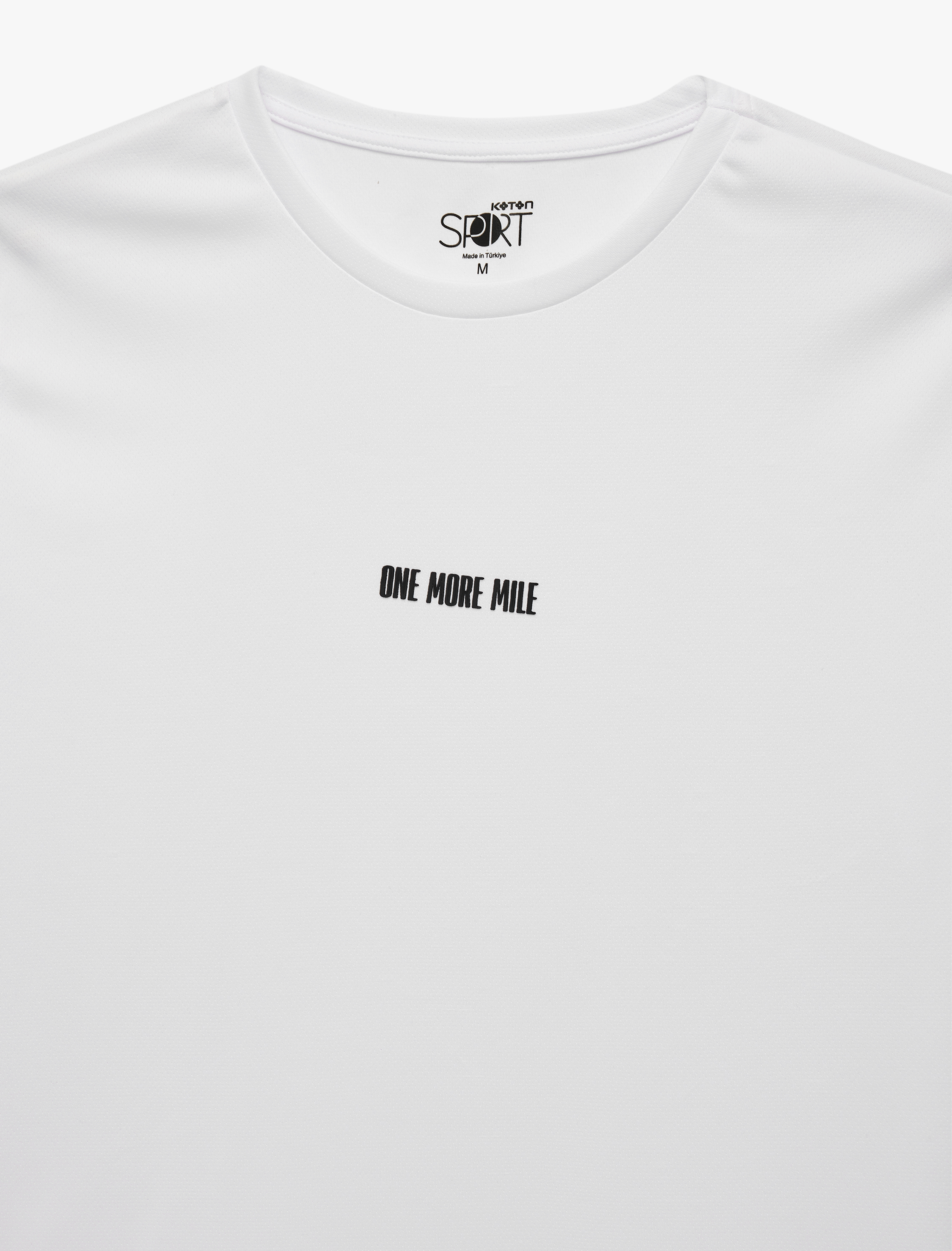   Kısa Kollu Rahat Kesim Bisiklet Yaka Baskılı Spor Tişört