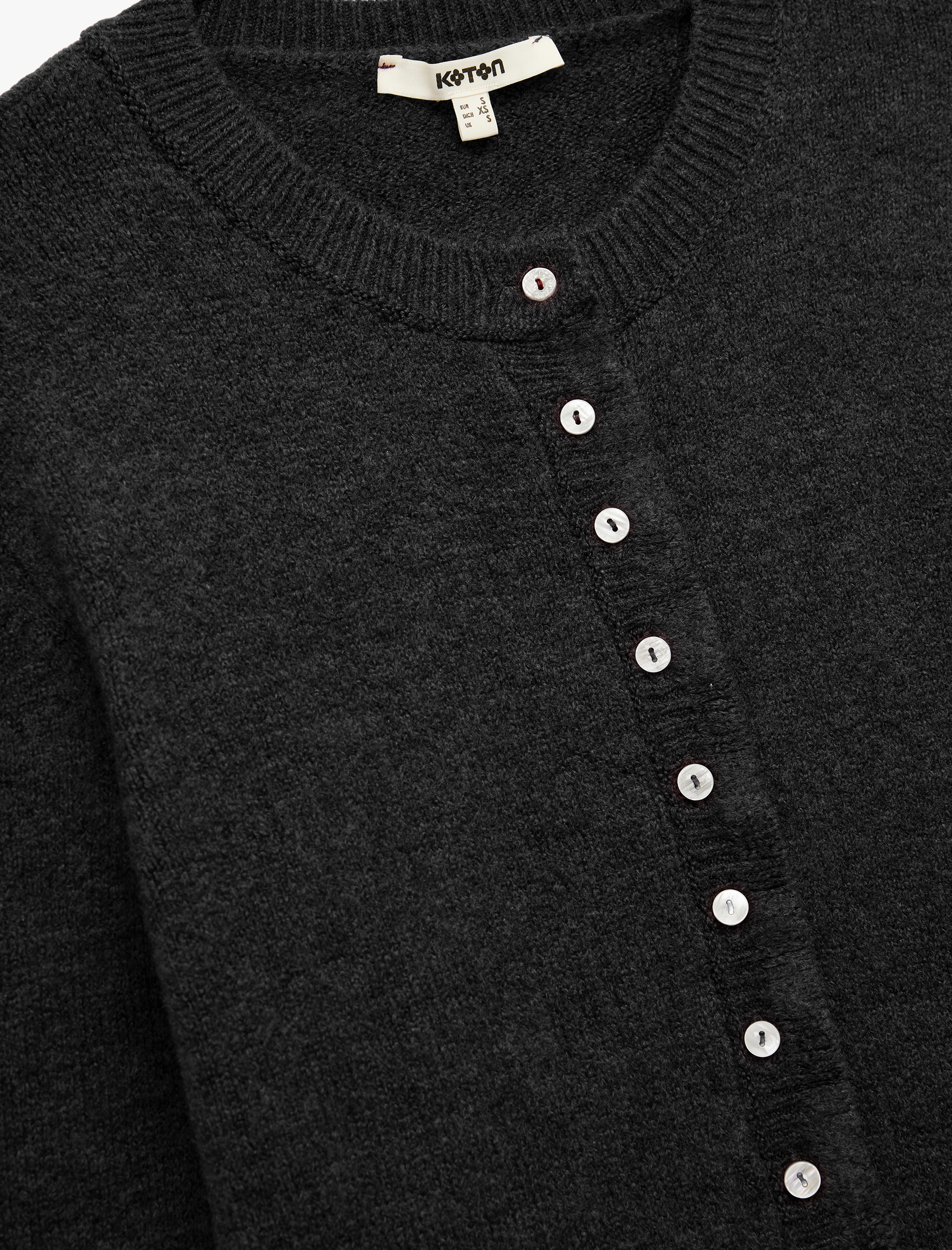 Fırfır Detaylı Uzun Kollu Bisiklet Yaka Triko Hırka