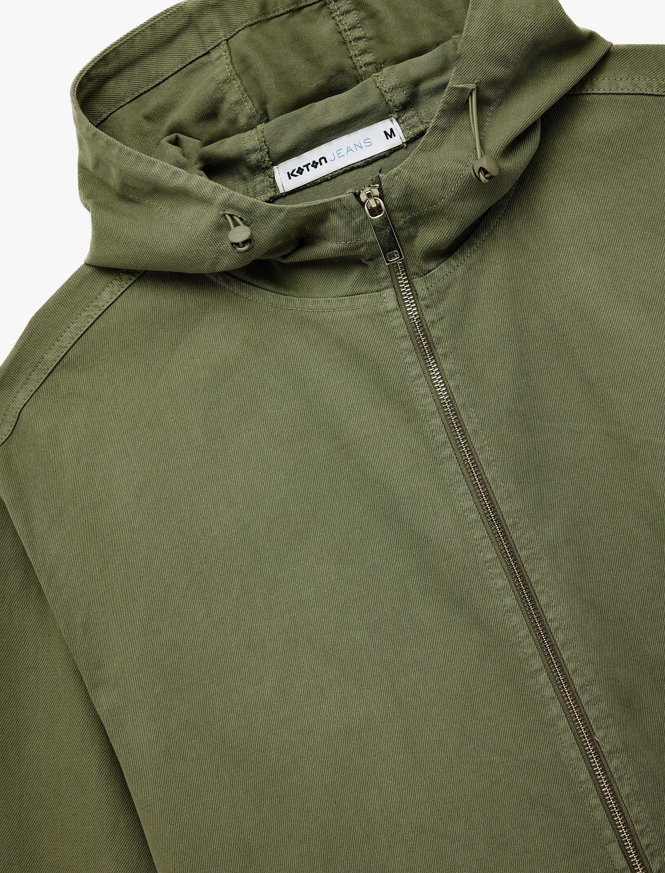   Pamuklu Cepli Uzun Kollu Fermuarlı Oversize Kapşonlu Jean Ceket