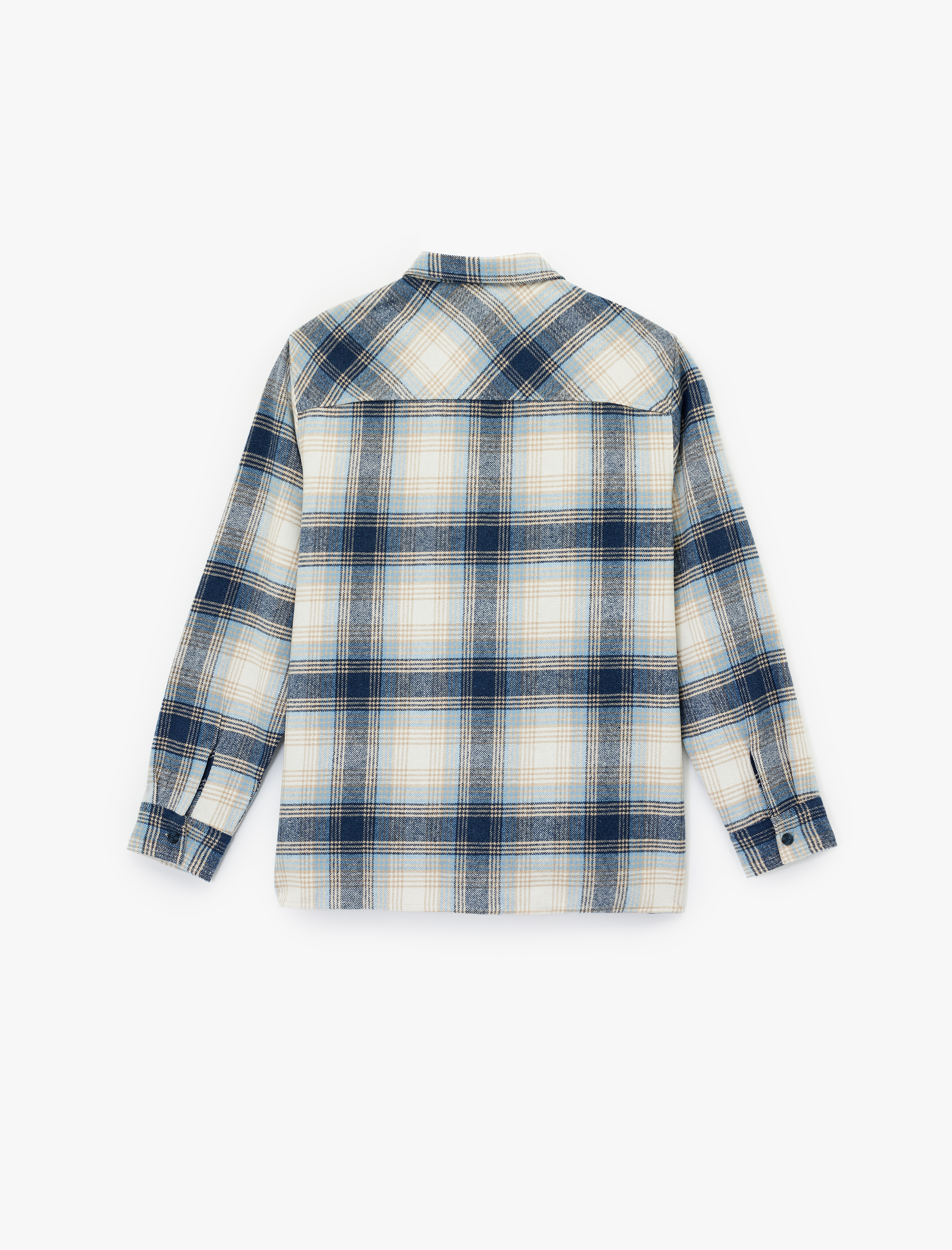   Regular Fit Uzun Kollu Cep Detaylı Klasik Yaka Oduncu Gömleği