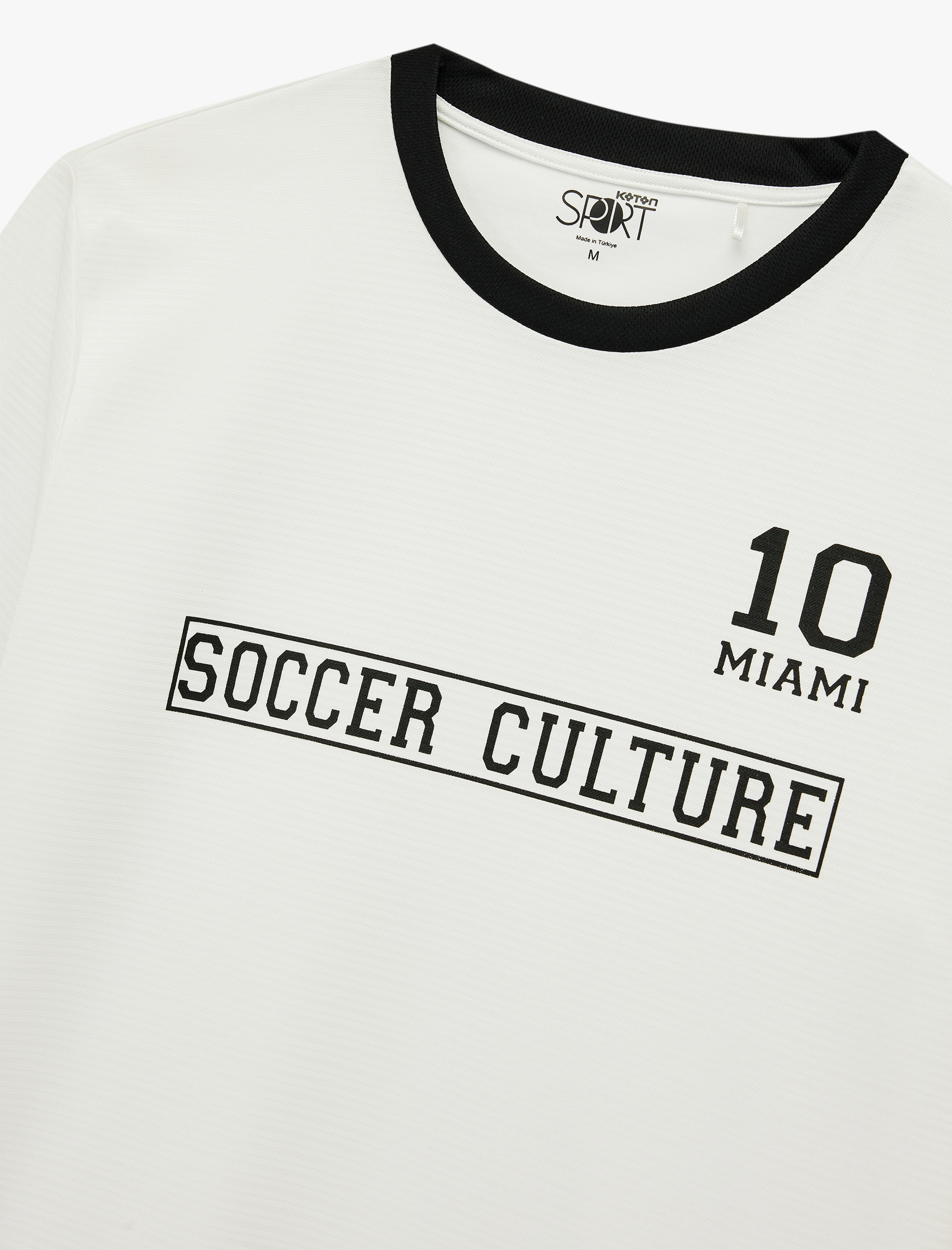   Kısa Kollu Biyeli Bisiklet Yaka Baskılı Spor Tişört