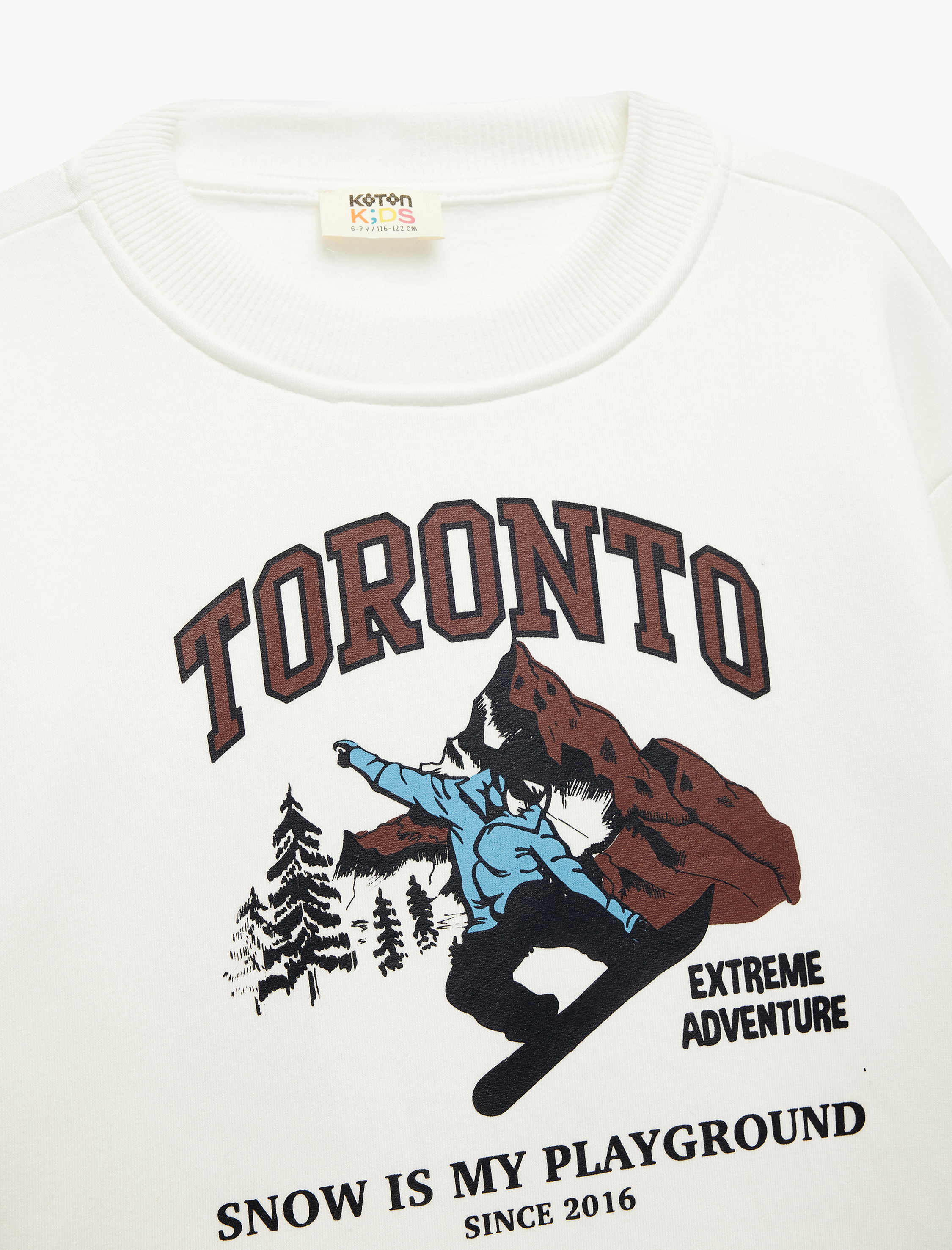  Erkek Çocuk Şardonlu Uzun Kollu Bisiklet Yaka Baskılı Sweatshirt