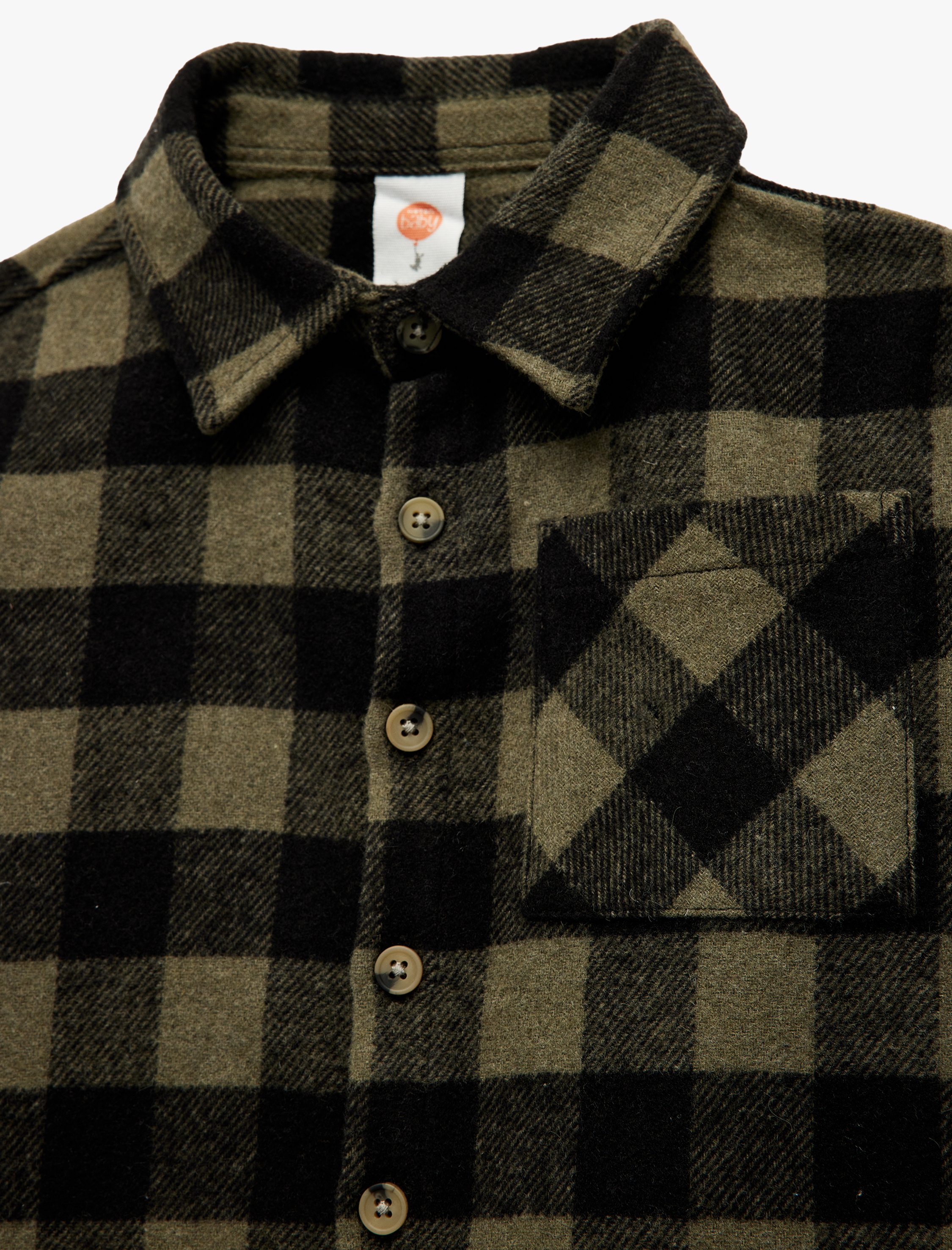  Erkek Bebek Uzun Kollu Klasik Yaka Düğmeli Cep Detaylı Ekoseli Oduncu Gömleği