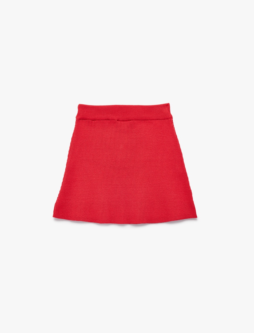  Kız Çocuk Viskon Karışımlı Slim Fit A Kesim Triko Etek