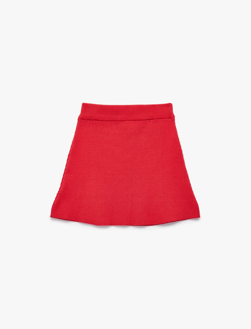  Kız Çocuk Viskon Karışımlı Slim Fit A Kesim Triko Etek
