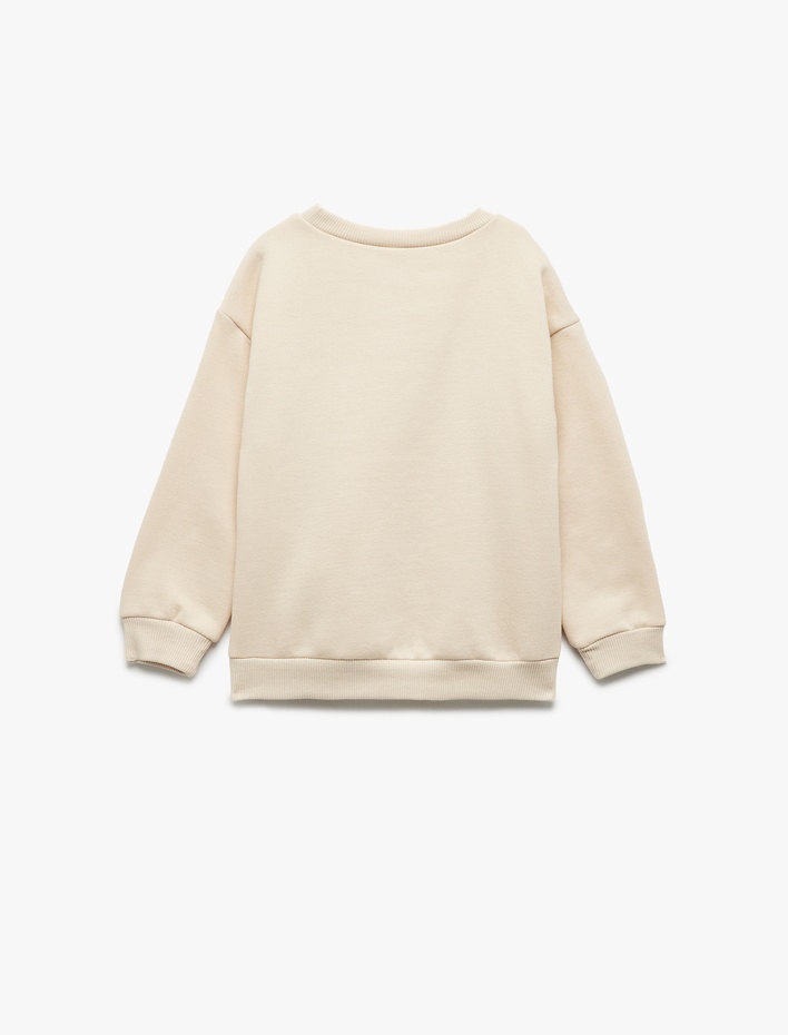 Erkek Bebek Şardonlu Uzun Kollu Basic Bisiklet Yaka Sweatshirt