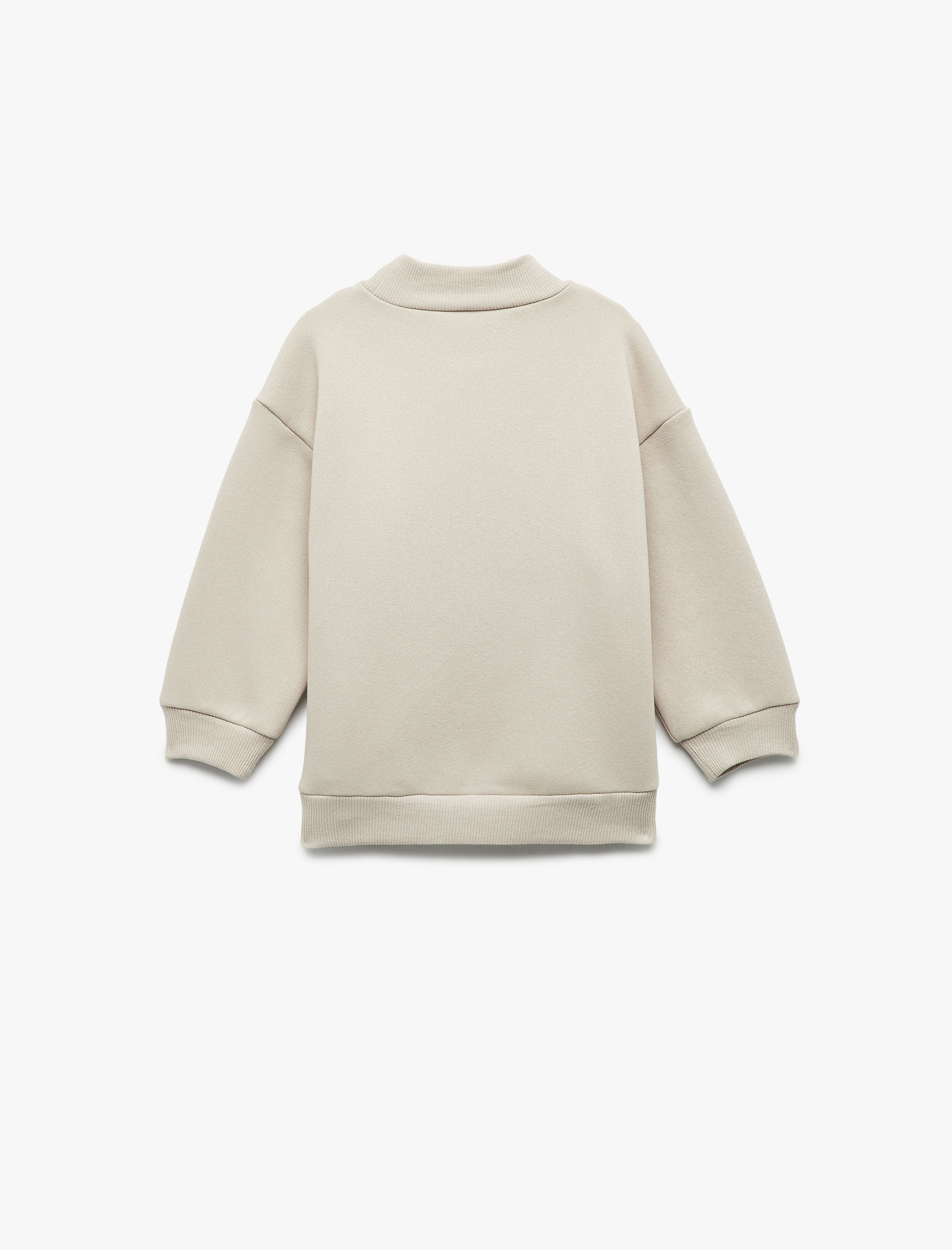  Erkek Bebek Nakışlı Uzun Kollu Şardonlu Dik Yaka Sweatshirt