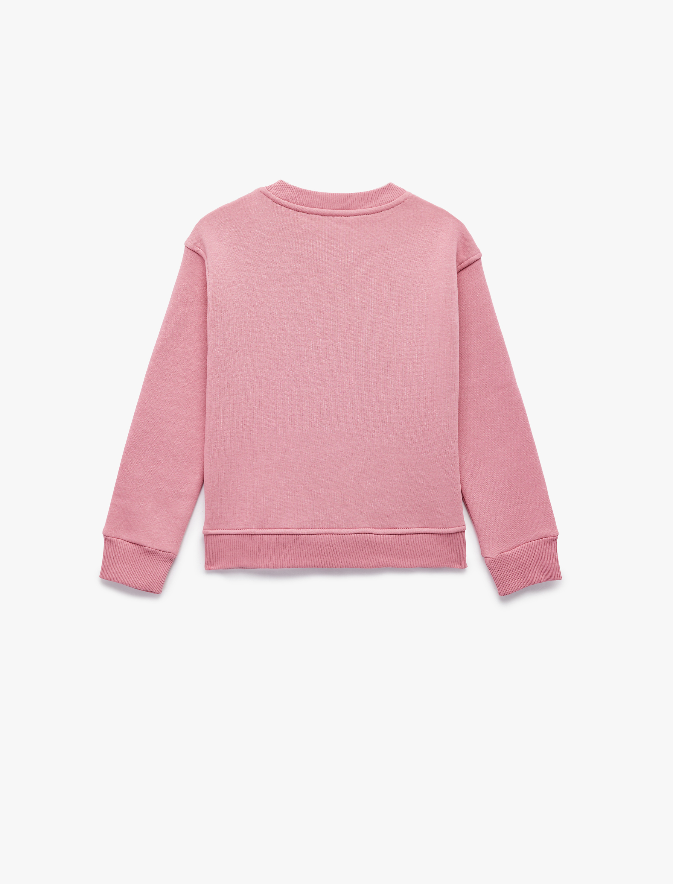  Kız Çocuk Uzun Kollu Bisiklet Yaka Baskılı Sweatshirt