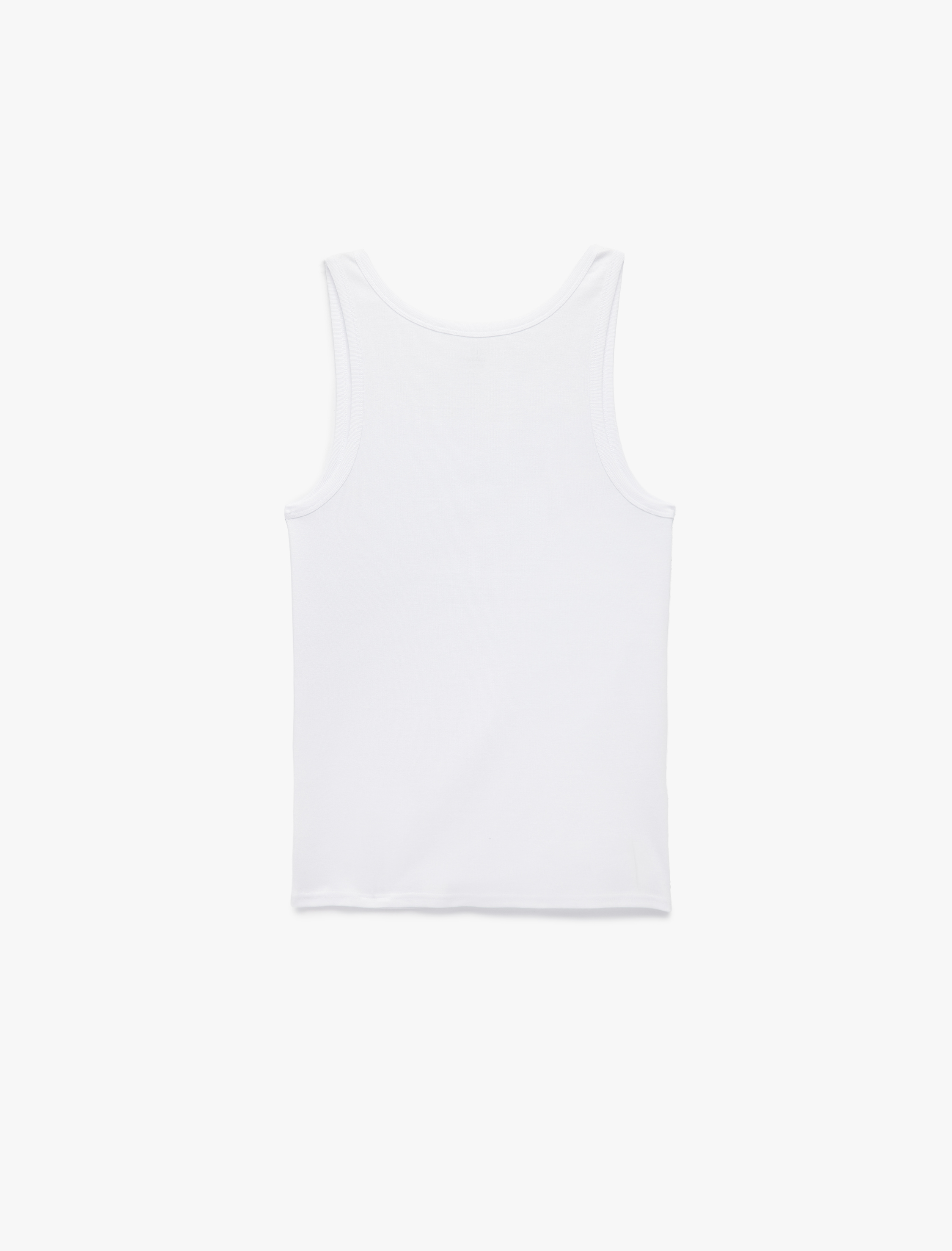   Bisiklet Yaka Kolsuz Slim Fit Ribanalı Pamuklu Atlet