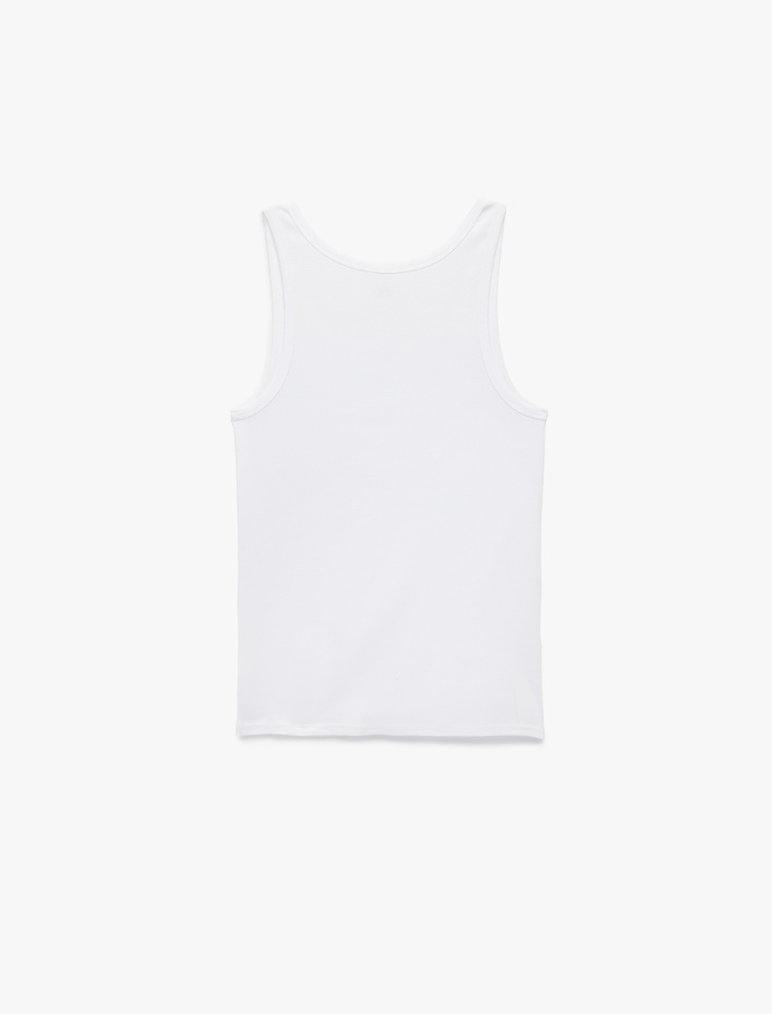  Bisiklet Yaka Kolsuz Slim Fit Ribanalı Pamuklu Atlet