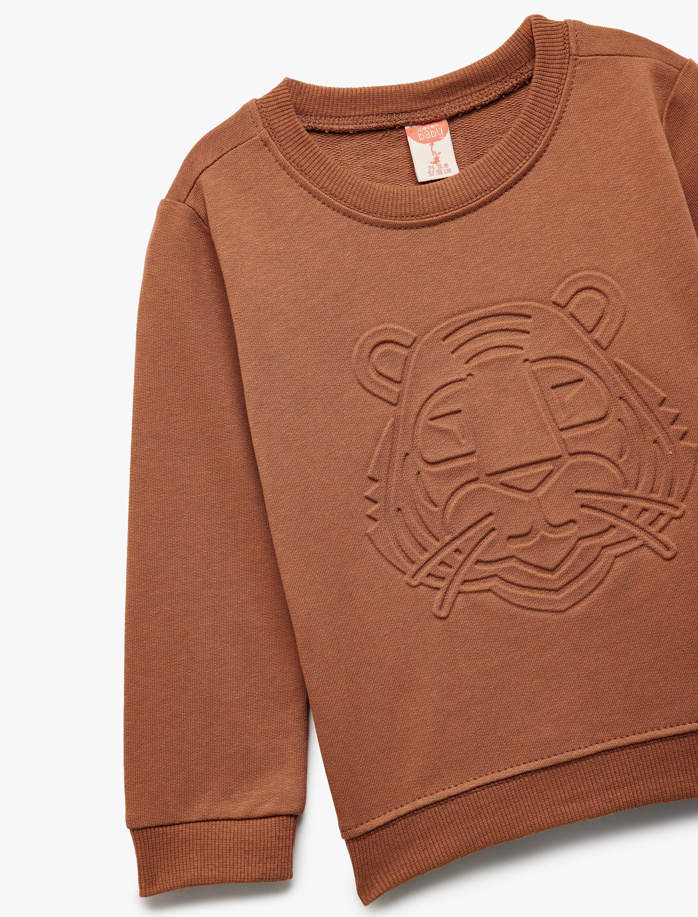  Erkek Bebek Uzun Kollu Bisiklet Yaka Pamuklu Baskılı Sweatshirt