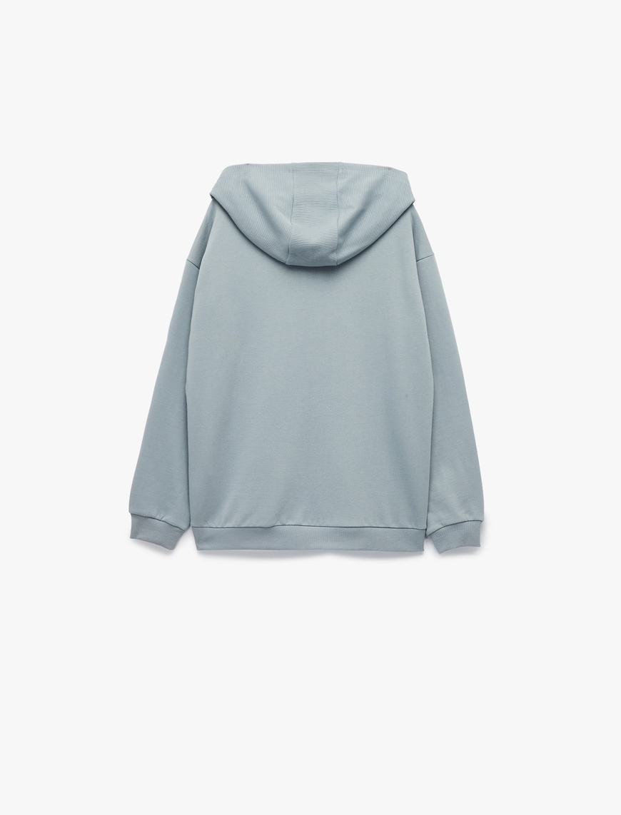  Erkek Çocuk Şardonlu Uzun Kollu Fermuarlı Kapşonlu Sweatshirt