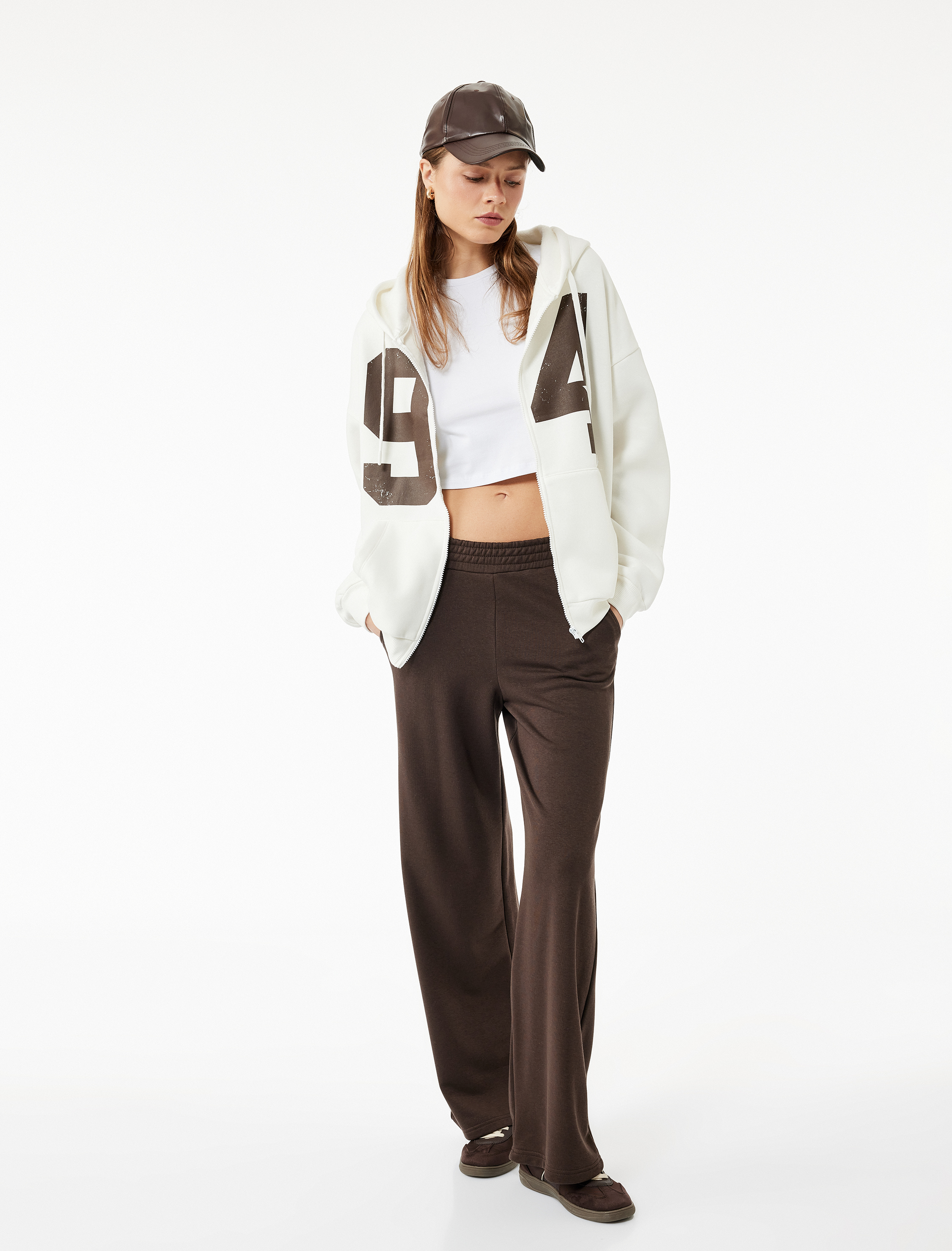   Beli Lastikli Rahat Kalıp Cepli İspanyol Paça Eşofman Altı