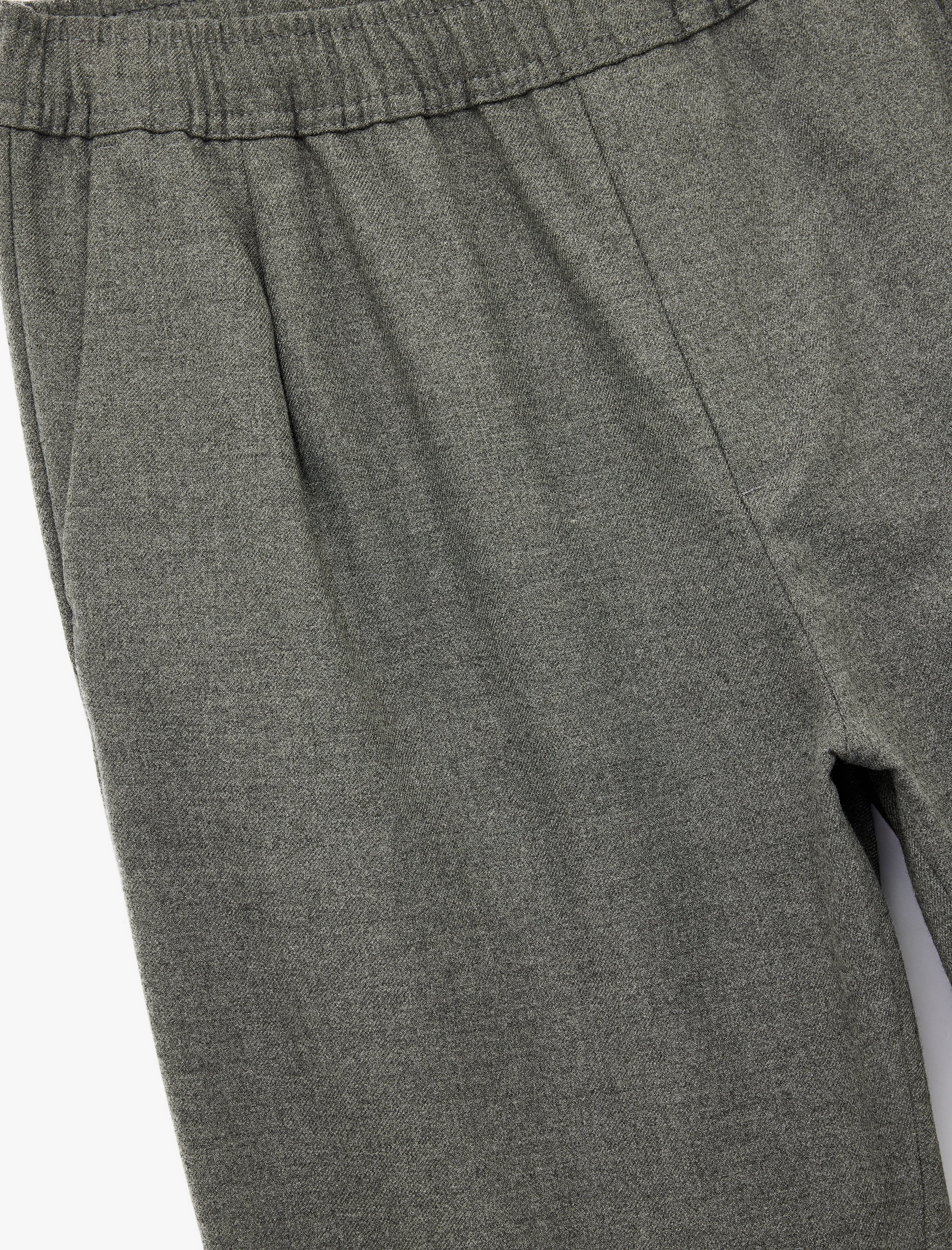   Cep Detaylı Viskon Karışımlı Beli Lastikli Kışlık Pantolon