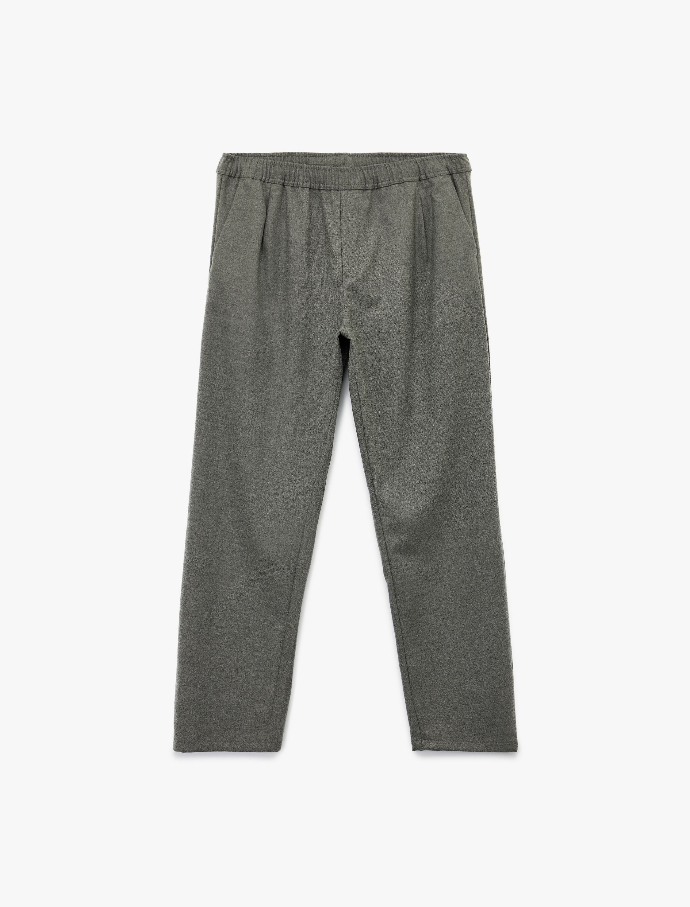   Cep Detaylı Viskon Karışımlı Beli Lastikli Kışlık Pantolon