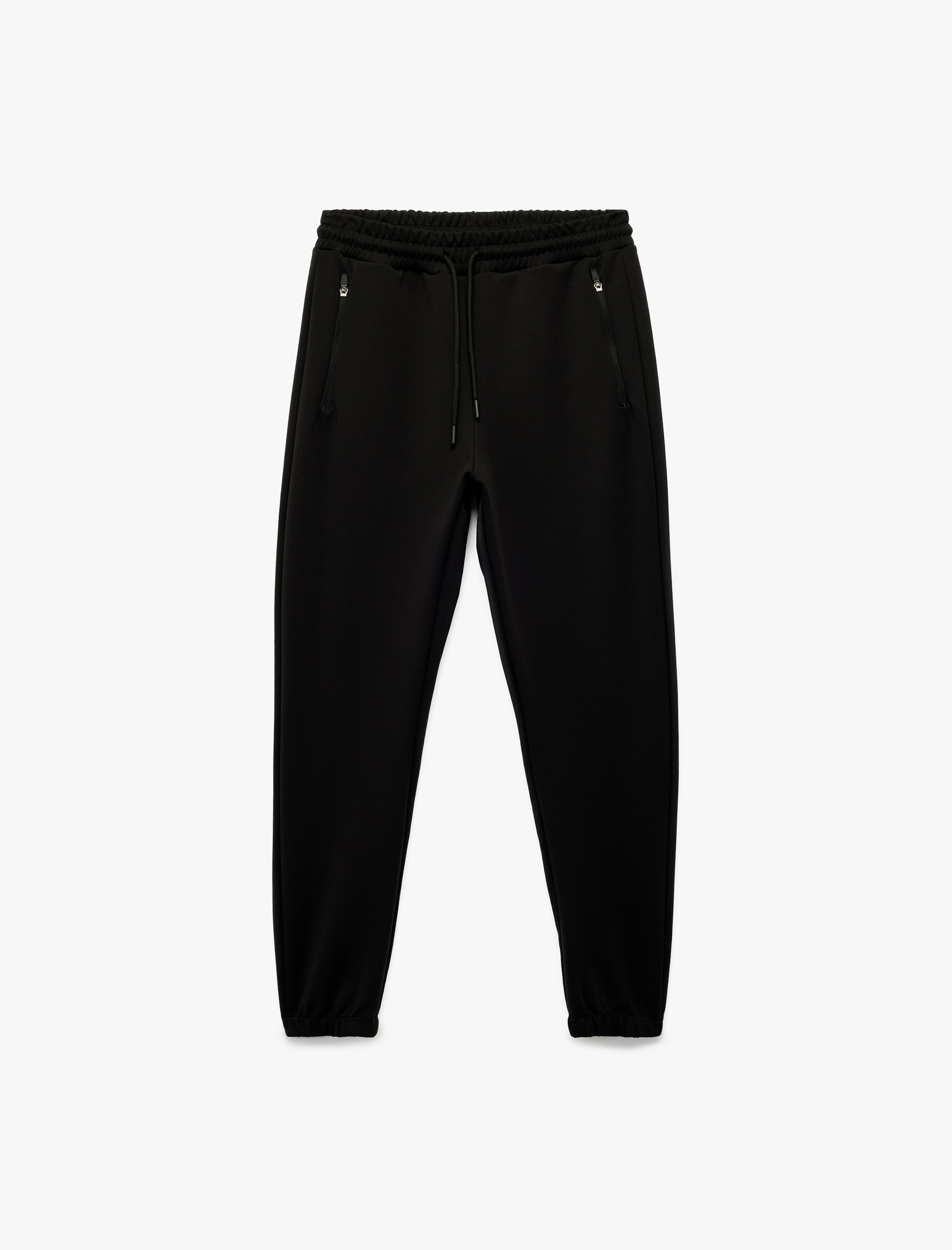   Fermuarlı Cepli Straight Fit Beli Bağcıklı Jogger Spor Eşofman Altı