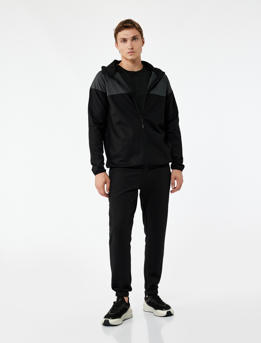   Fermuarlı Cepli Straight Fit Beli Bağcıklı Jogger Spor Eşofman Altı