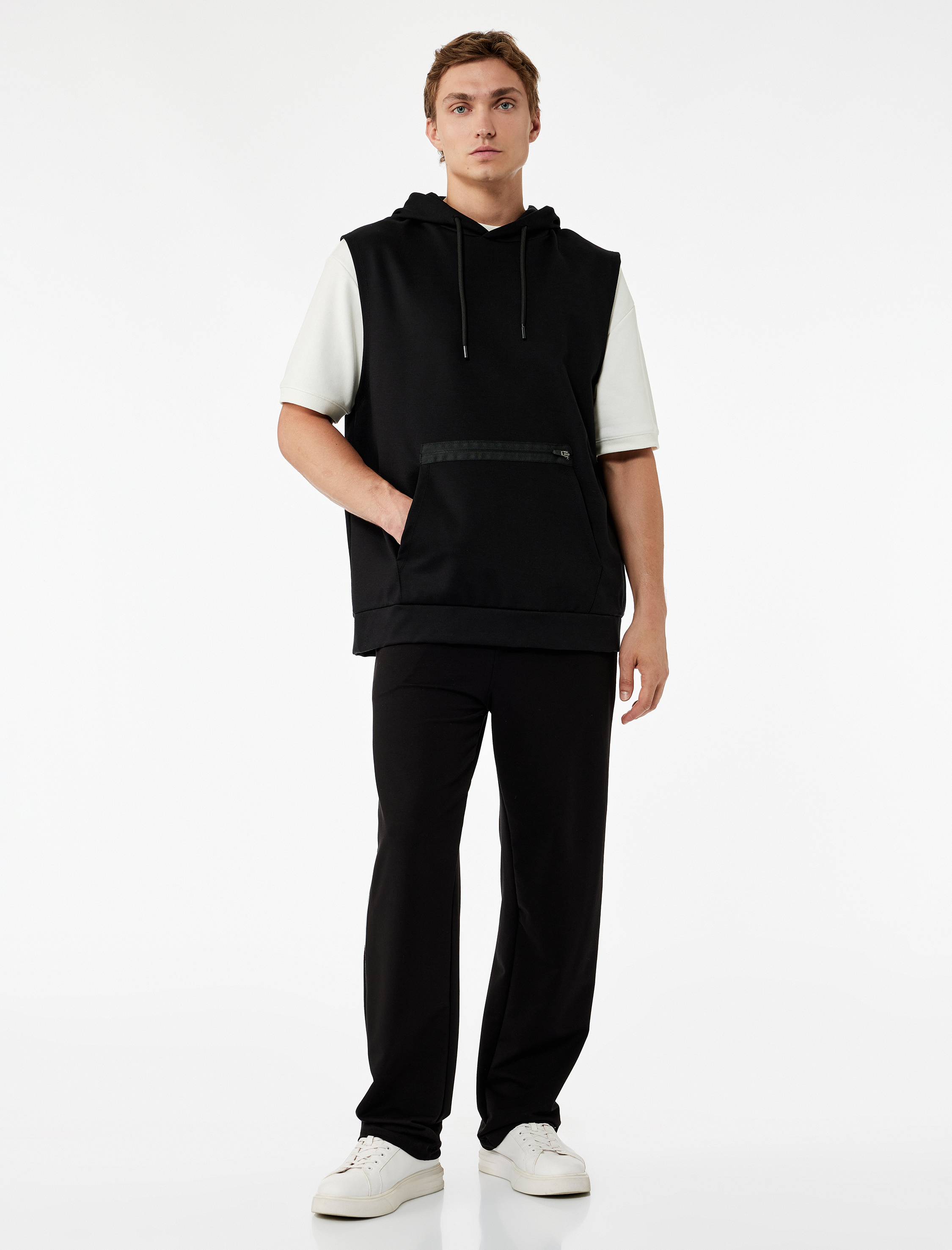   Pamuklu Biyeli Cep Detaylı Beli Bağcıklı Eşofman Altı