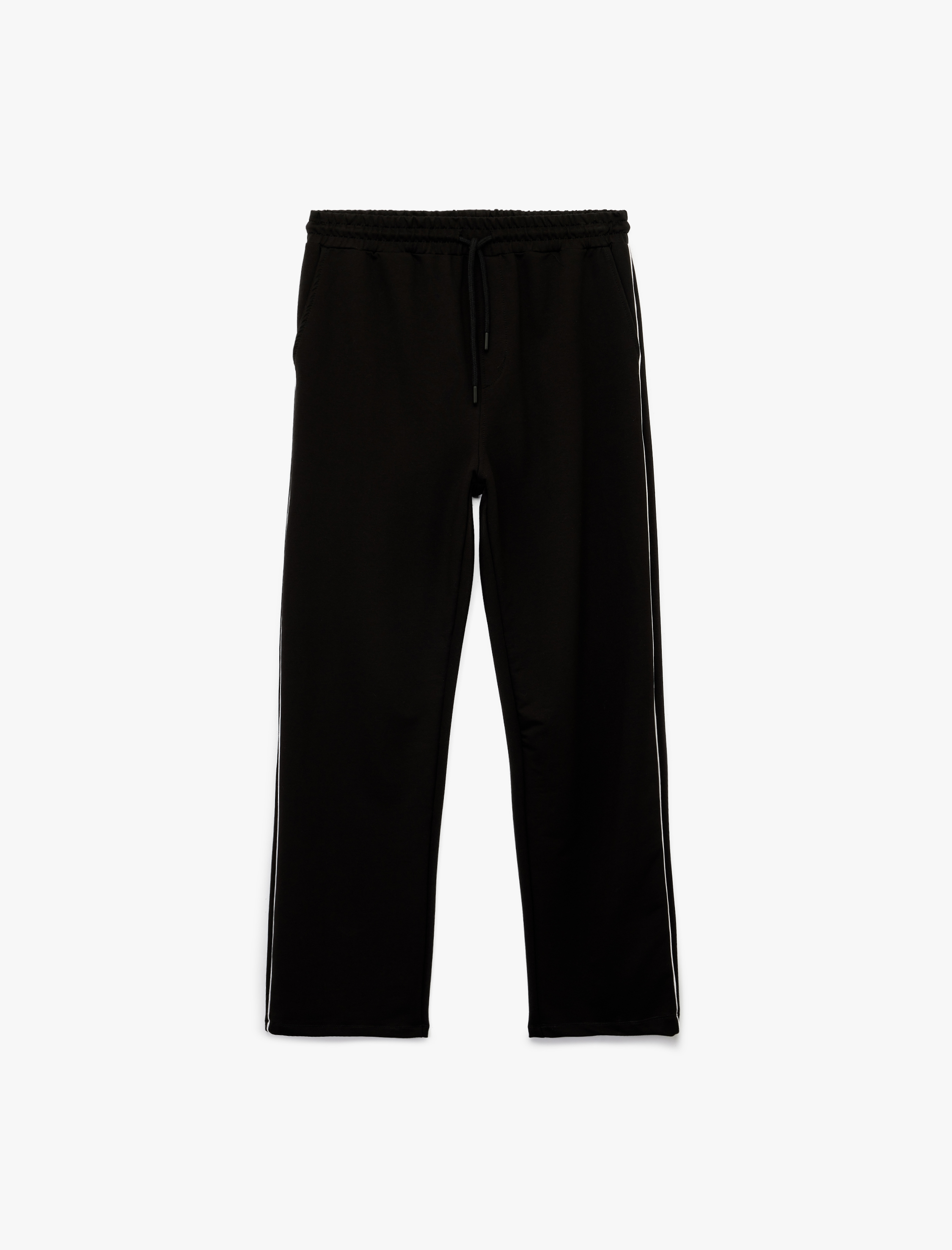   Pamuklu Biyeli Cep Detaylı Beli Bağcıklı Eşofman Altı