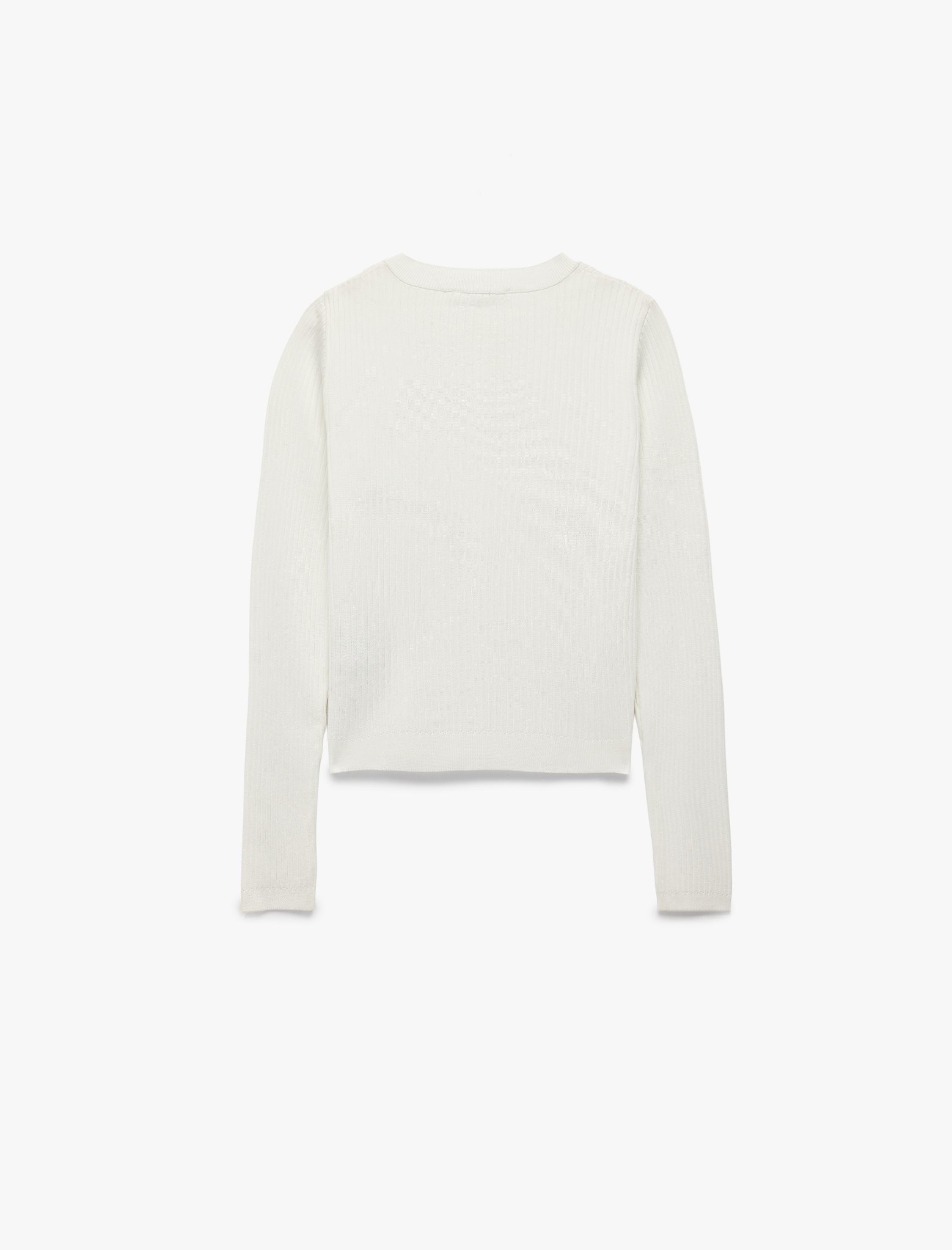   Düğmeli Uzun Kollu Bisiklet Yaka Taşlı Triko Hırka