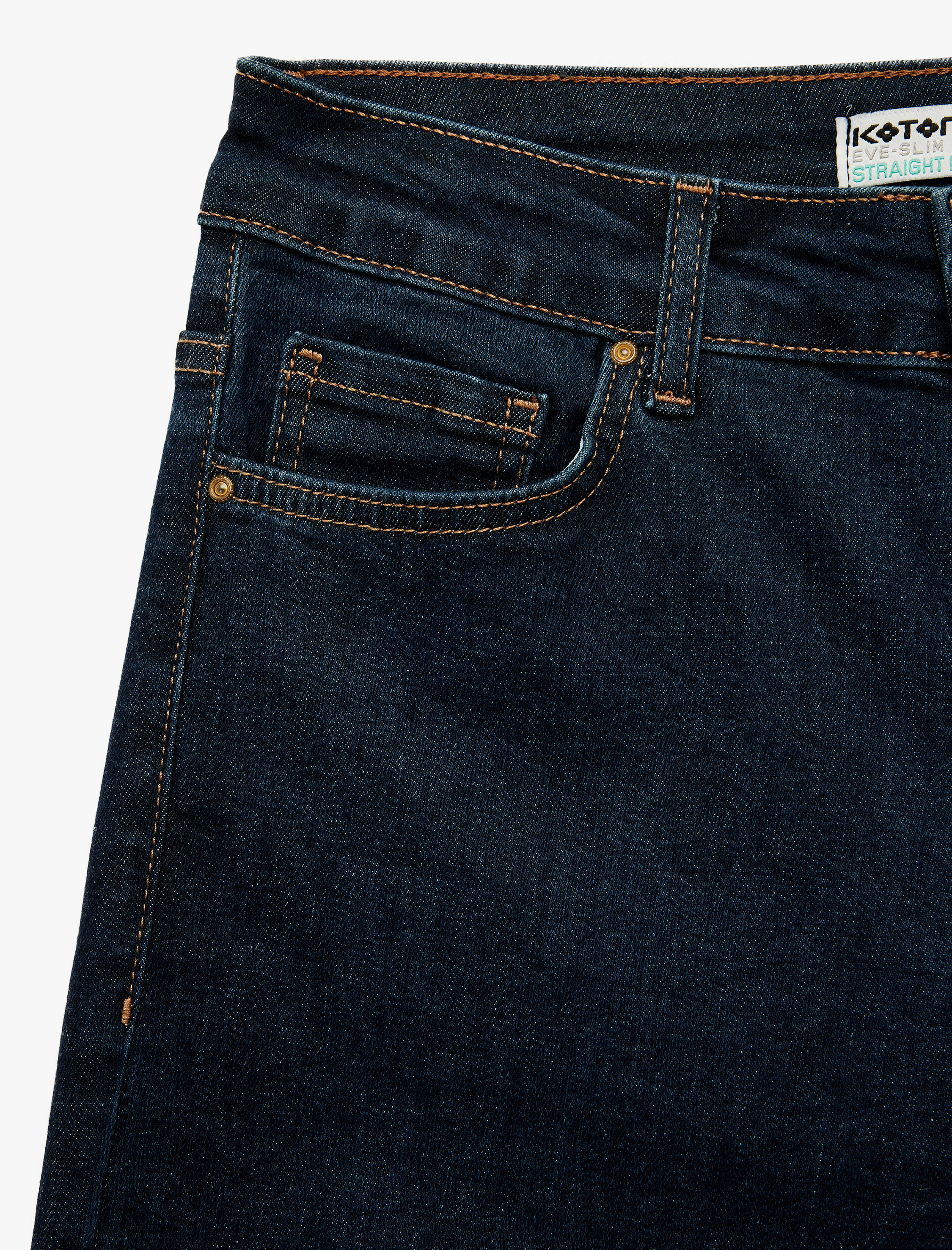  Slim Fit Düz Paça Düğmeli Pamuklu Jean Pantolon - Straight Jeans
