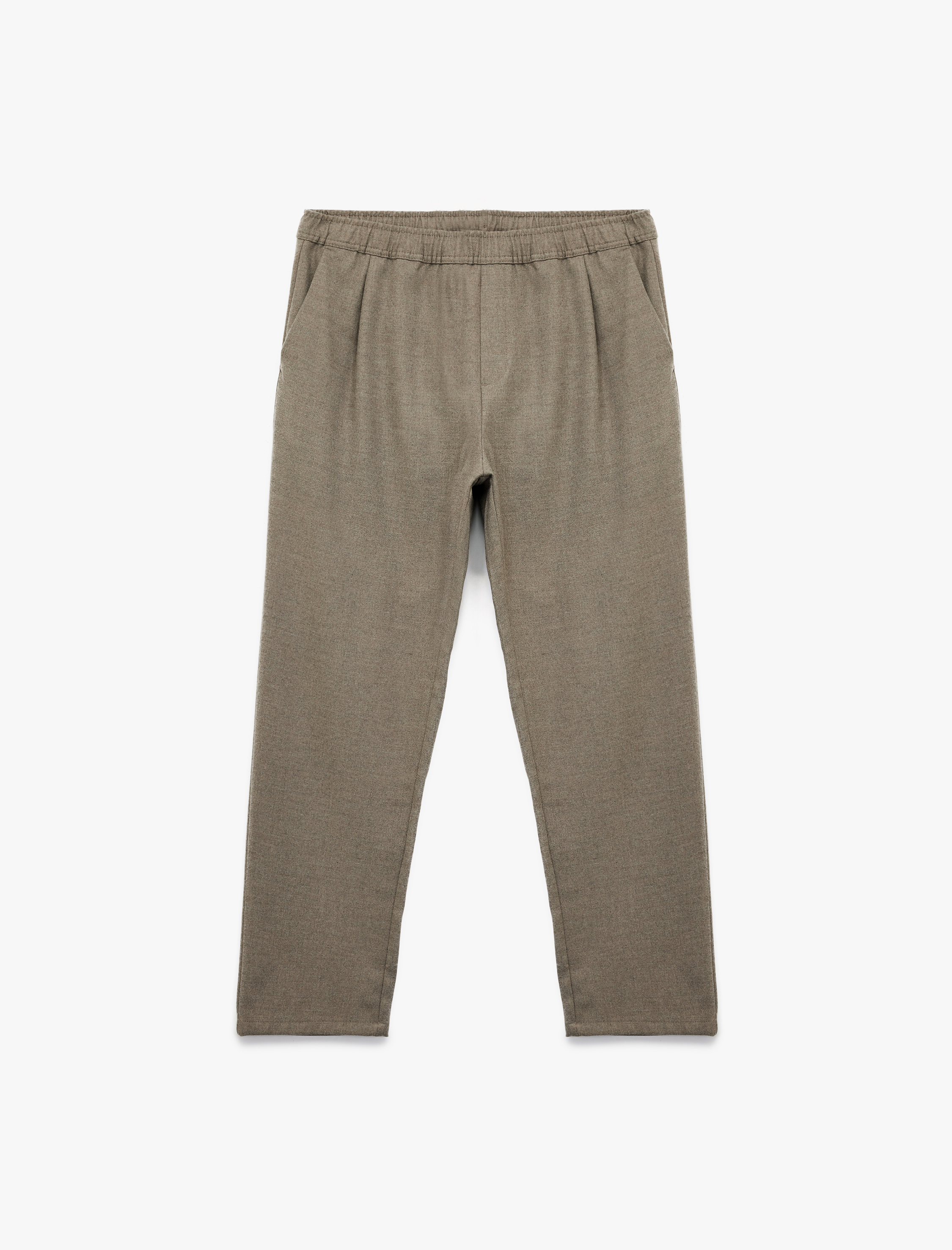   Cep Detaylı Viskon Karışımlı Beli Lastikli Kışlık Pantolon