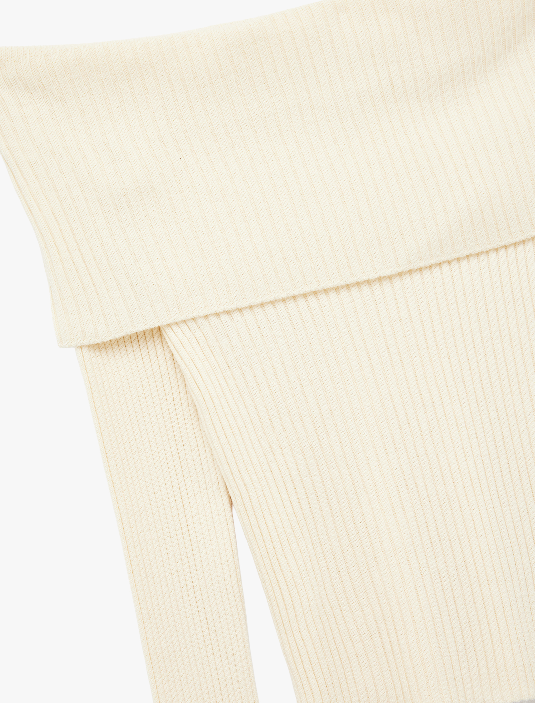   Uzun Kollu Slim Fit Omzu Açık Fitilli Triko Kazak