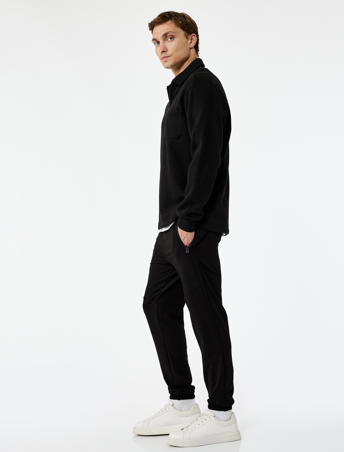  Pamuklu Fermuarlı Cepli Beli Bağcıklı Jogger Eşofman Altı