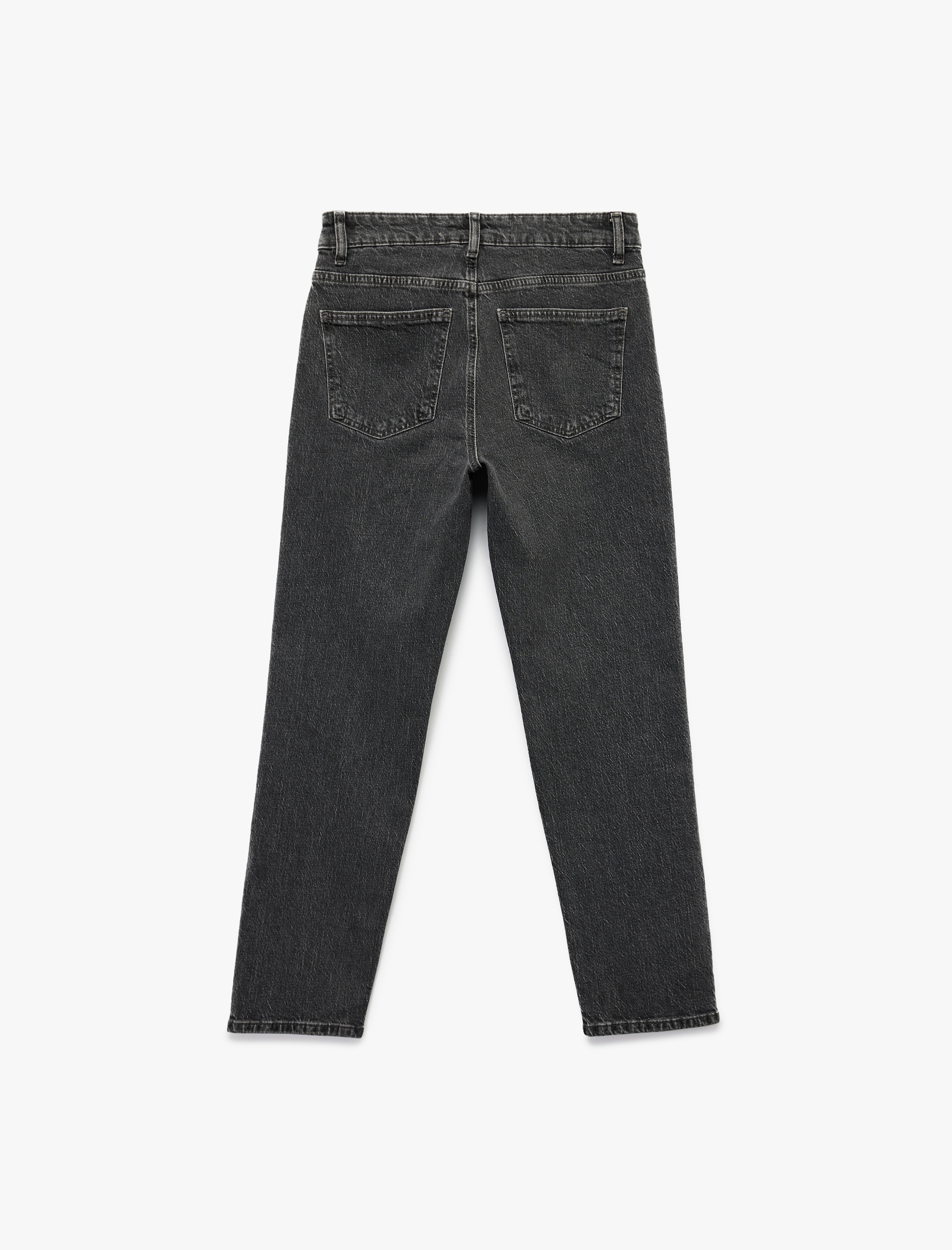   Standart Bel Düz Paça Düğmeli Cepli Straight Fit Jean Pantolon - Straight Jeans