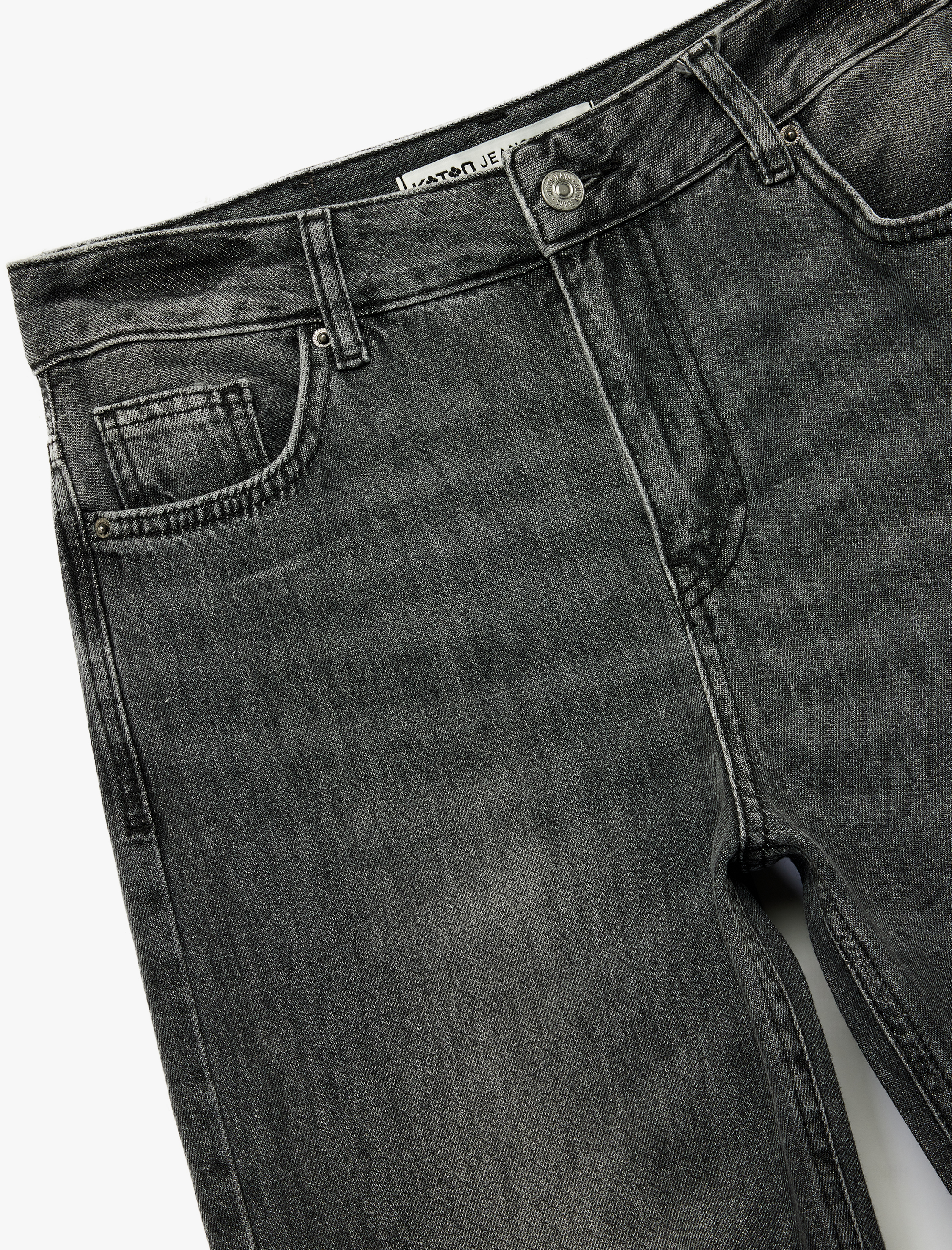  Yıkamalı Cepli Normal Bel Düz Paça Jean Pantolon -  Longer Straight Fit Jean