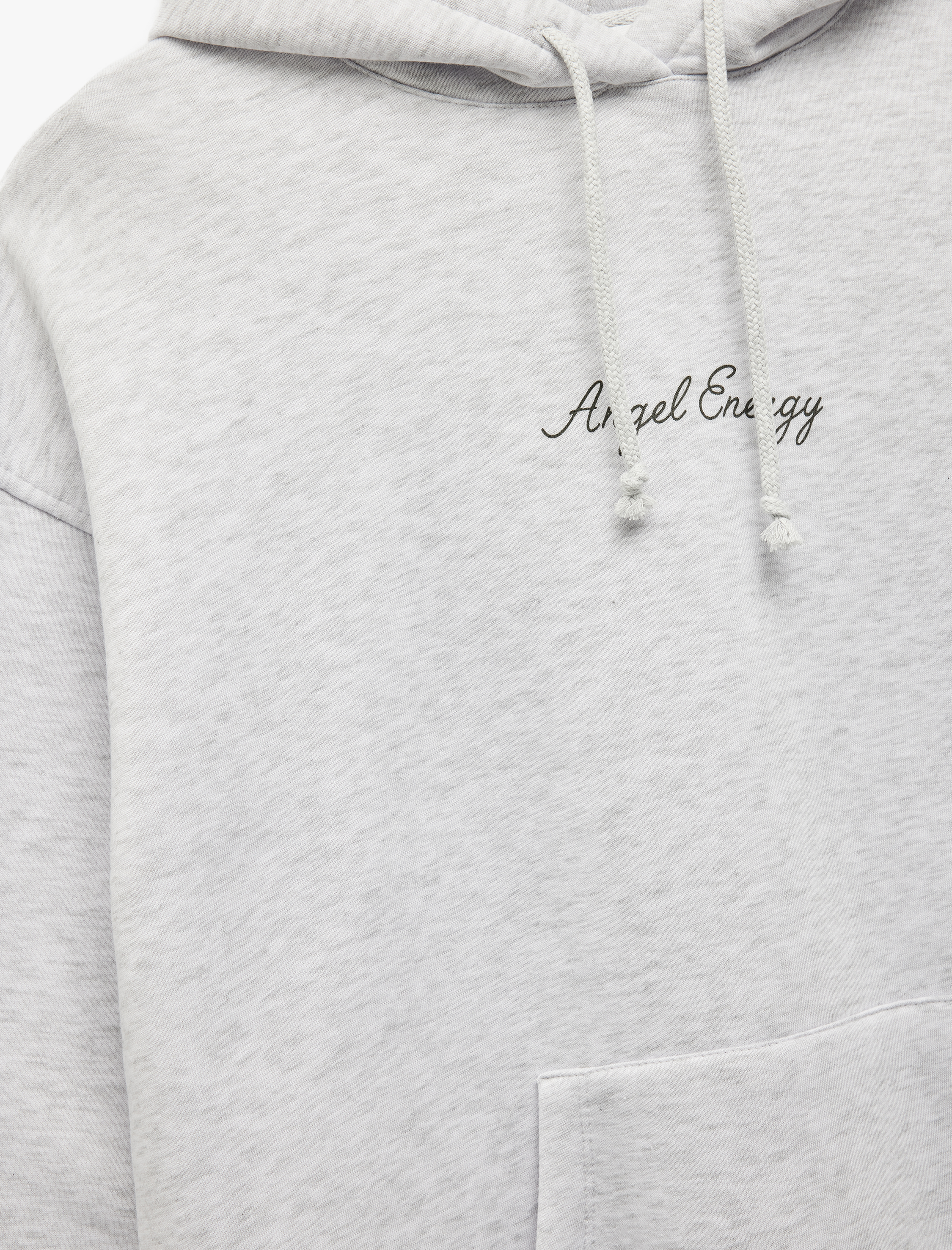   Şardonlu Kapüşonlu Kanguru Cepli Arkası Baskılı Oversize Sweatshirt