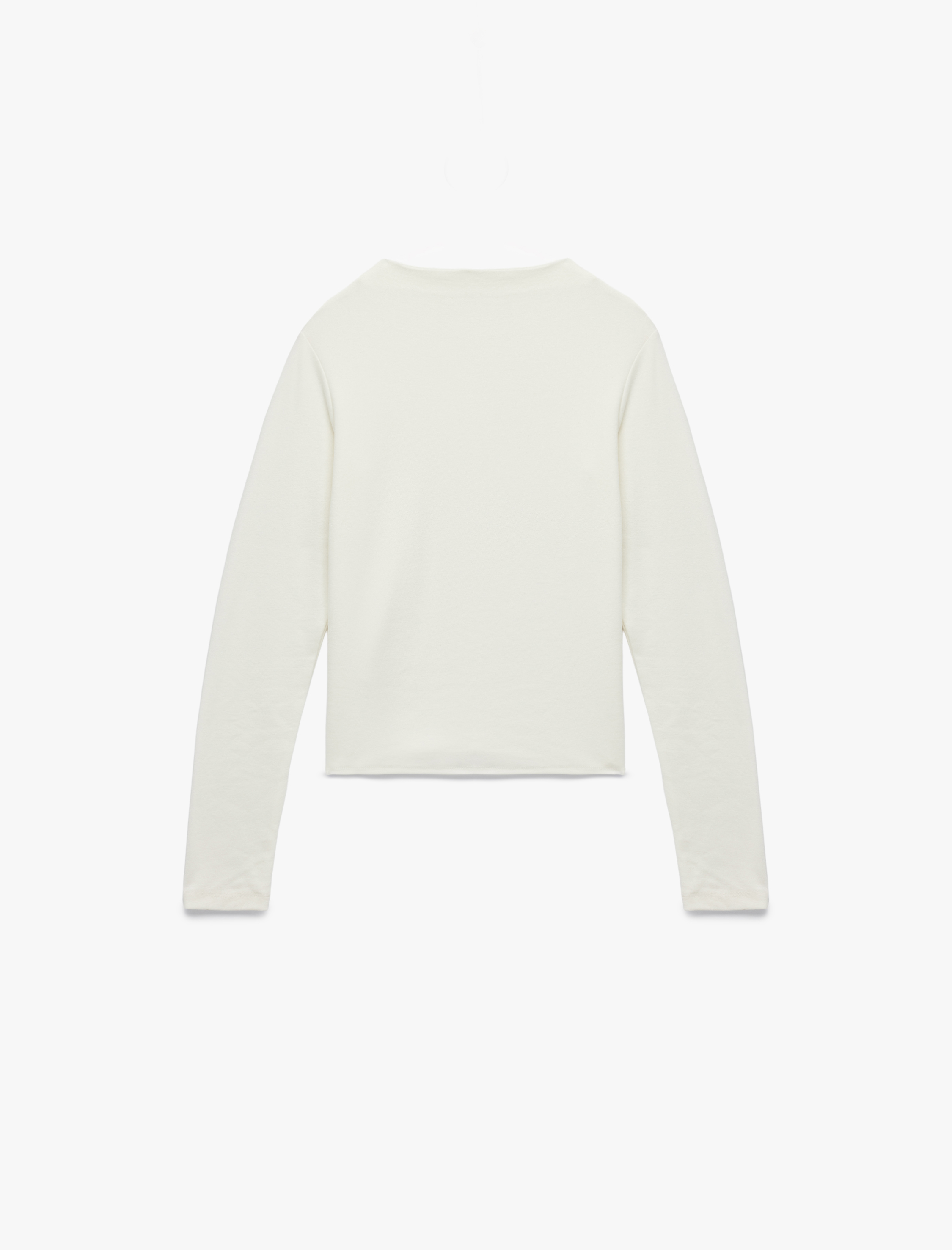   Dik Yaka Slim Fit Modal Karışımlı Basic Uzun Kollu Tişört