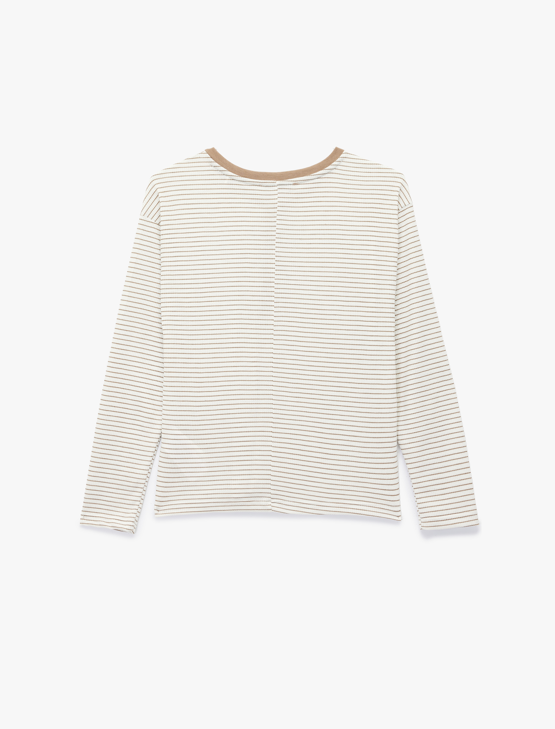   Çıtçıt Detaylı Uzun Kollu Bisiklet Yaka Pijama Üstü