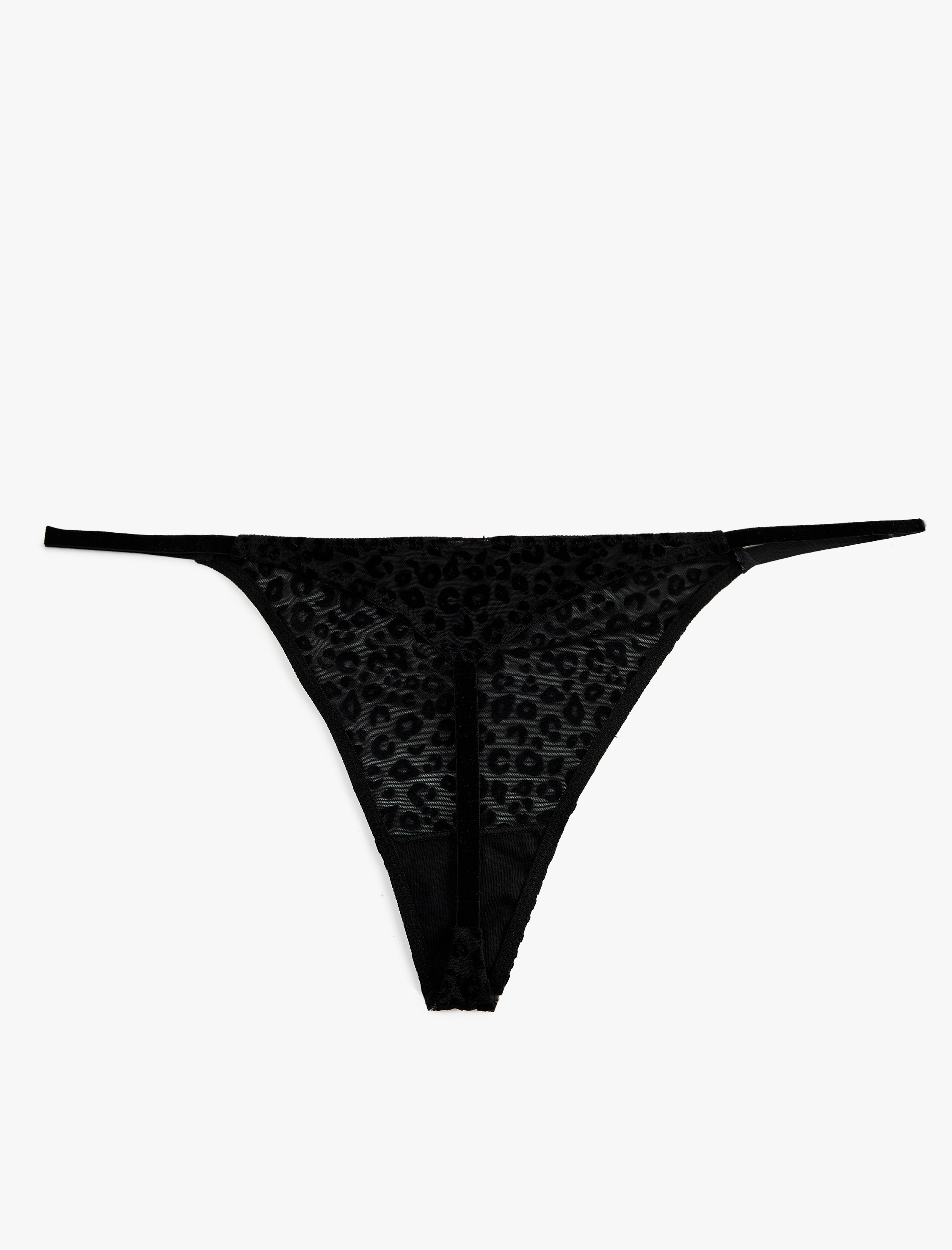 Leopar Desenli Tül String Külot