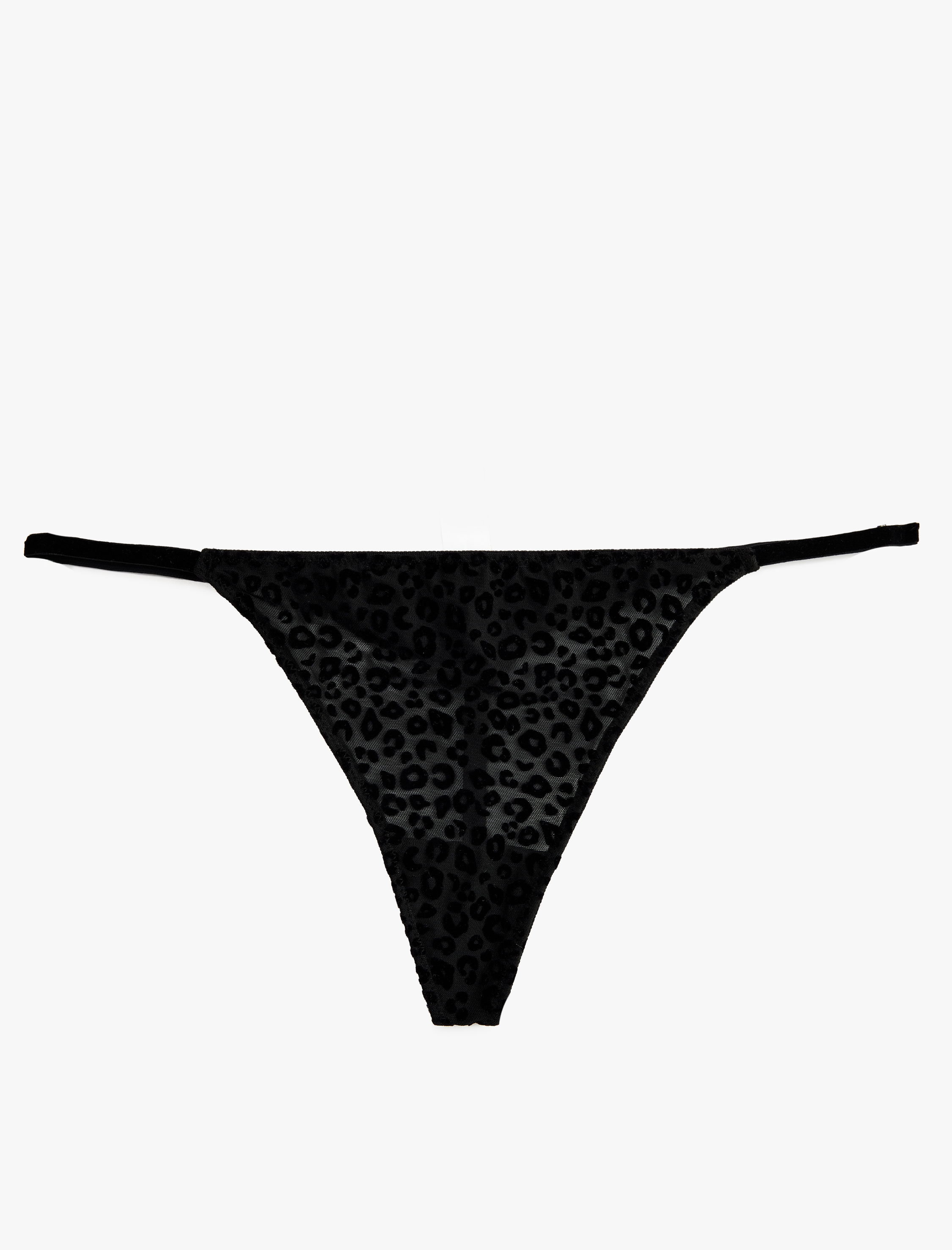 Leopar Desenli Tül String Külot