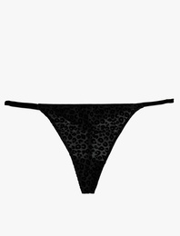 Leopar Desenli Tül String Külot