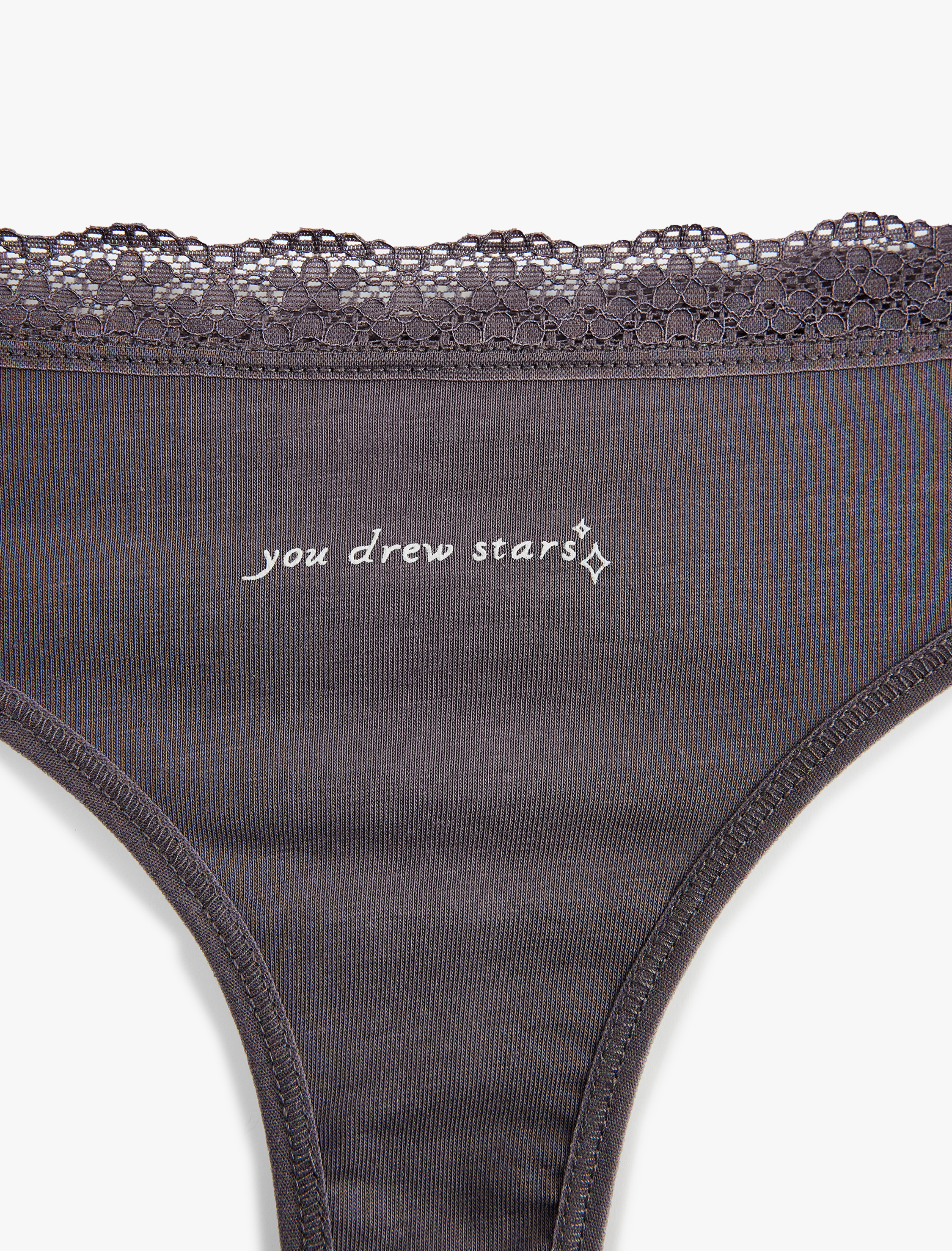   Dantel Detaylı Pamuklu Fitilli String Külot