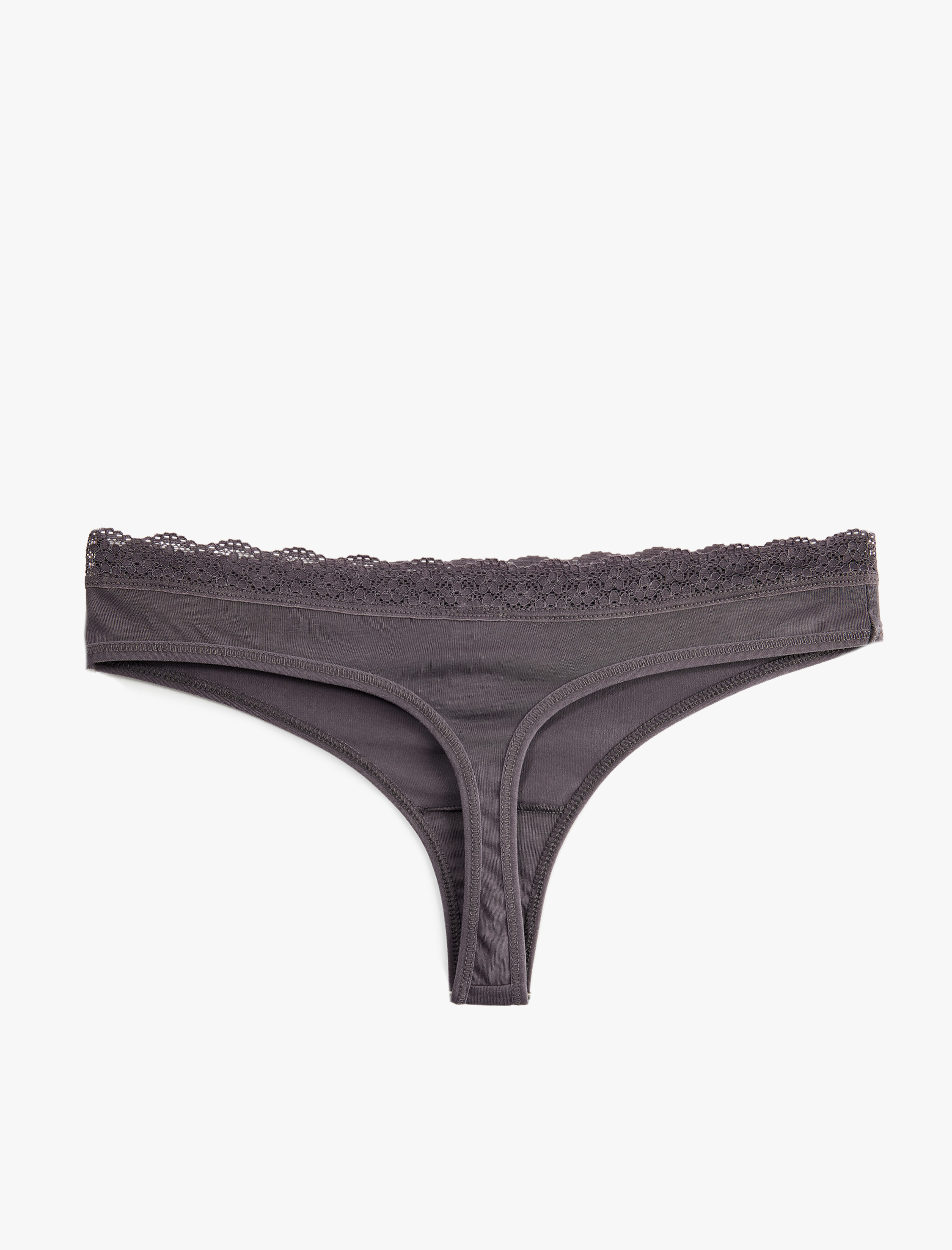   Dantel Detaylı Pamuklu Fitilli String Külot