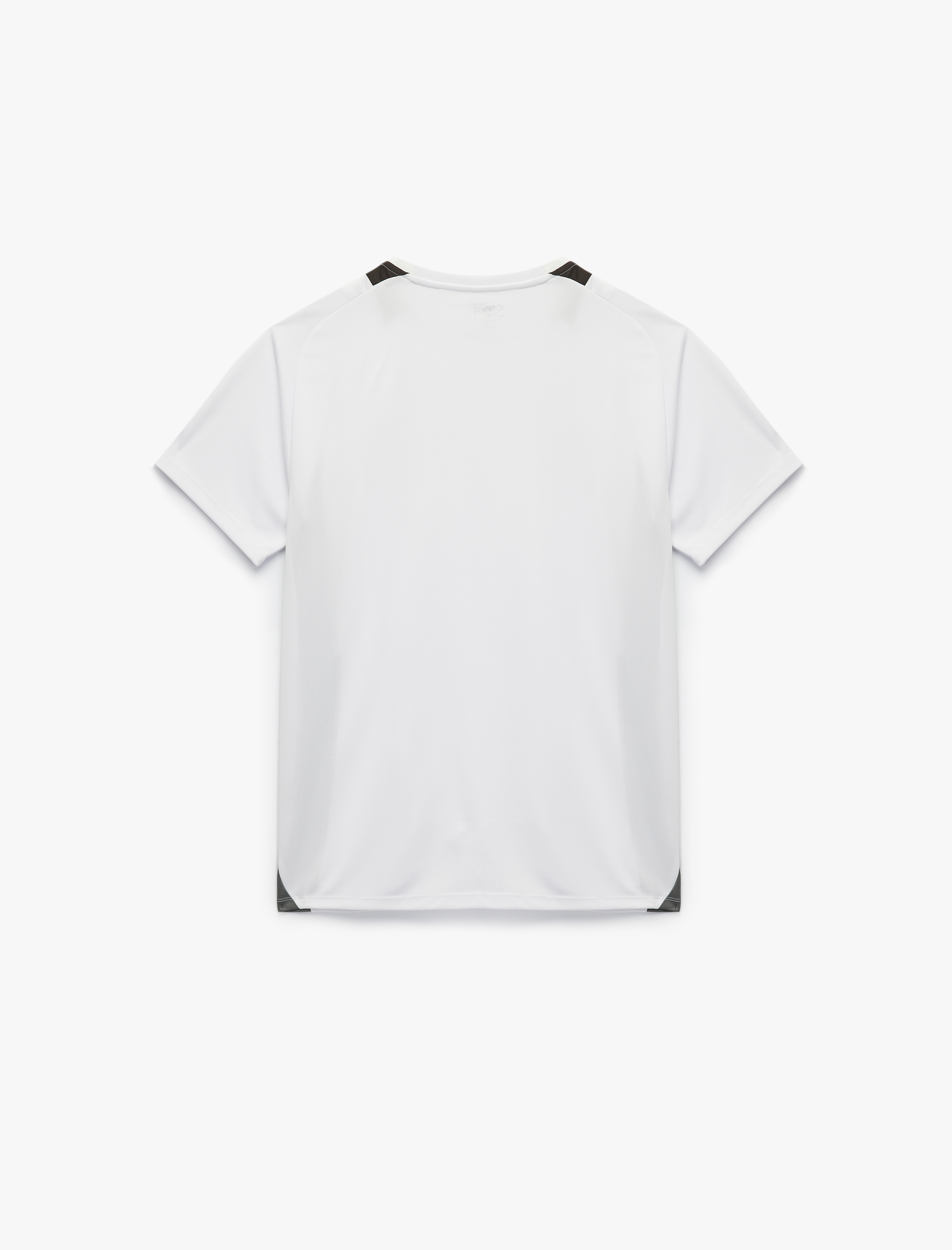   Kısa Reglan Kollu Renk Kontrastlı Bisiklet Yaka Spor Tişört