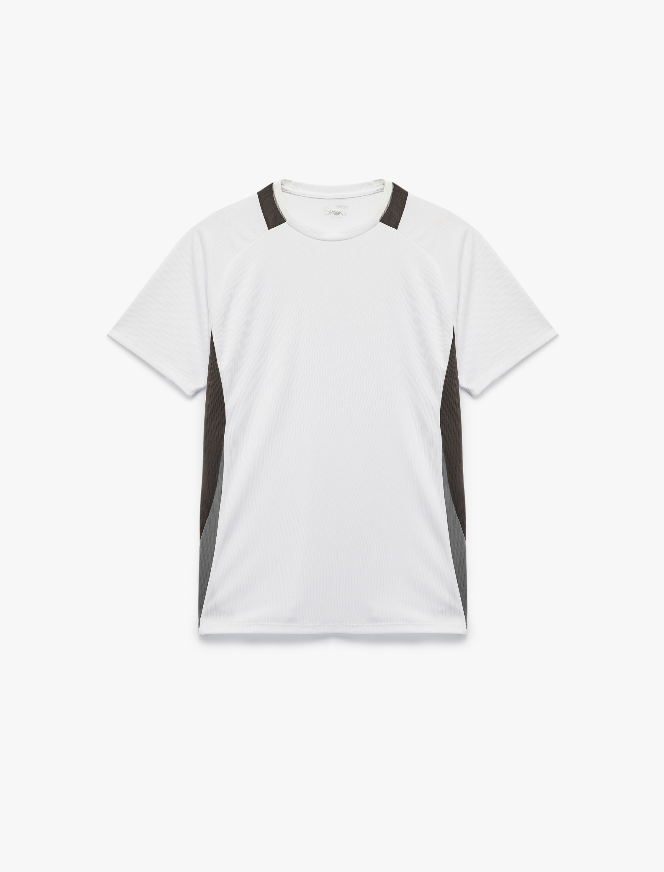   Kısa Reglan Kollu Renk Kontrastlı Bisiklet Yaka Spor Tişört