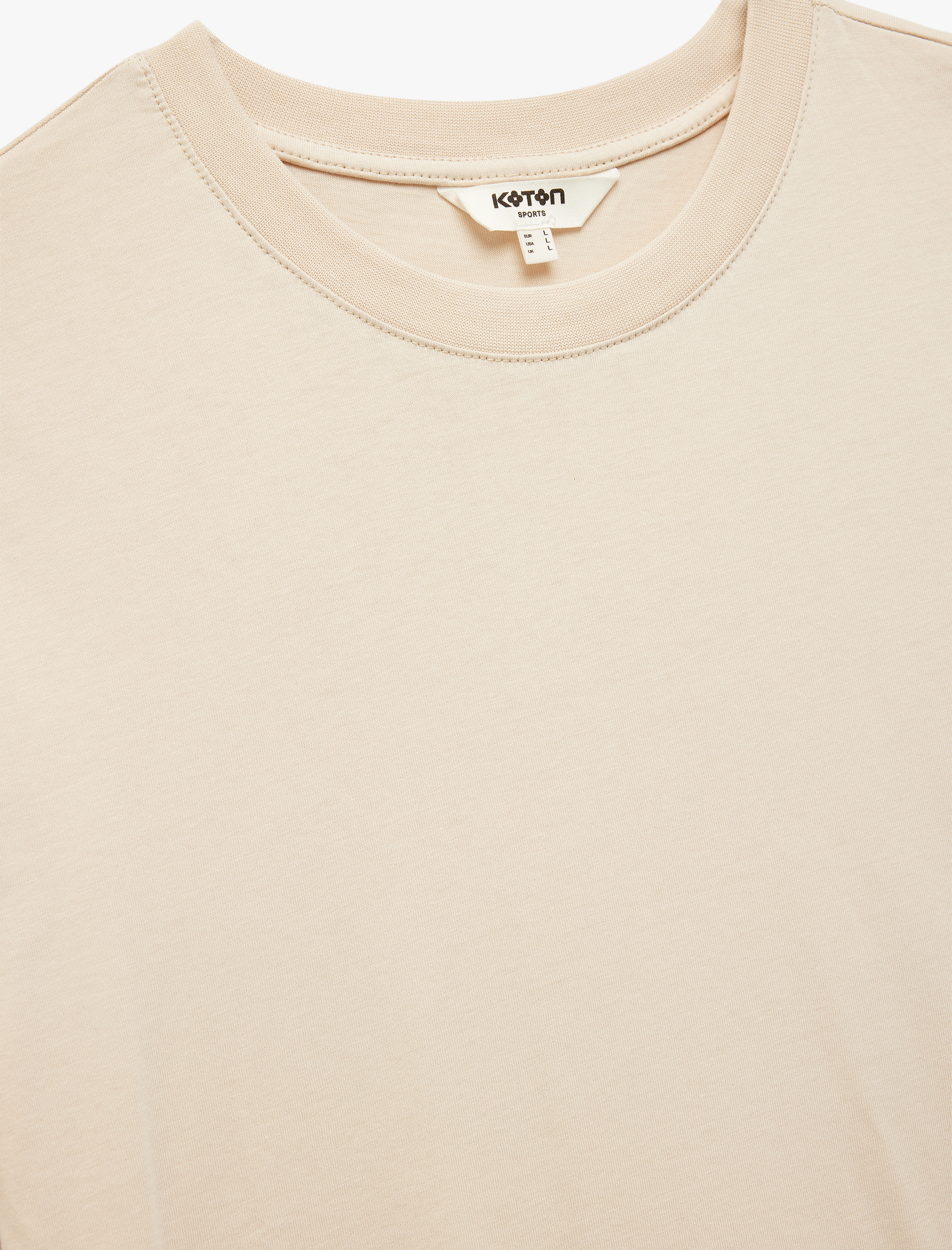   Kısa Kollu Bisiklet Yaka Pamuklu Spor Tişört